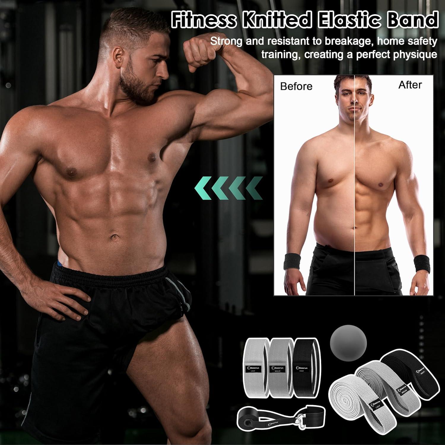 Bandas de Resistencia de Tela Goocrun - 3 Niveles, Antideslizante