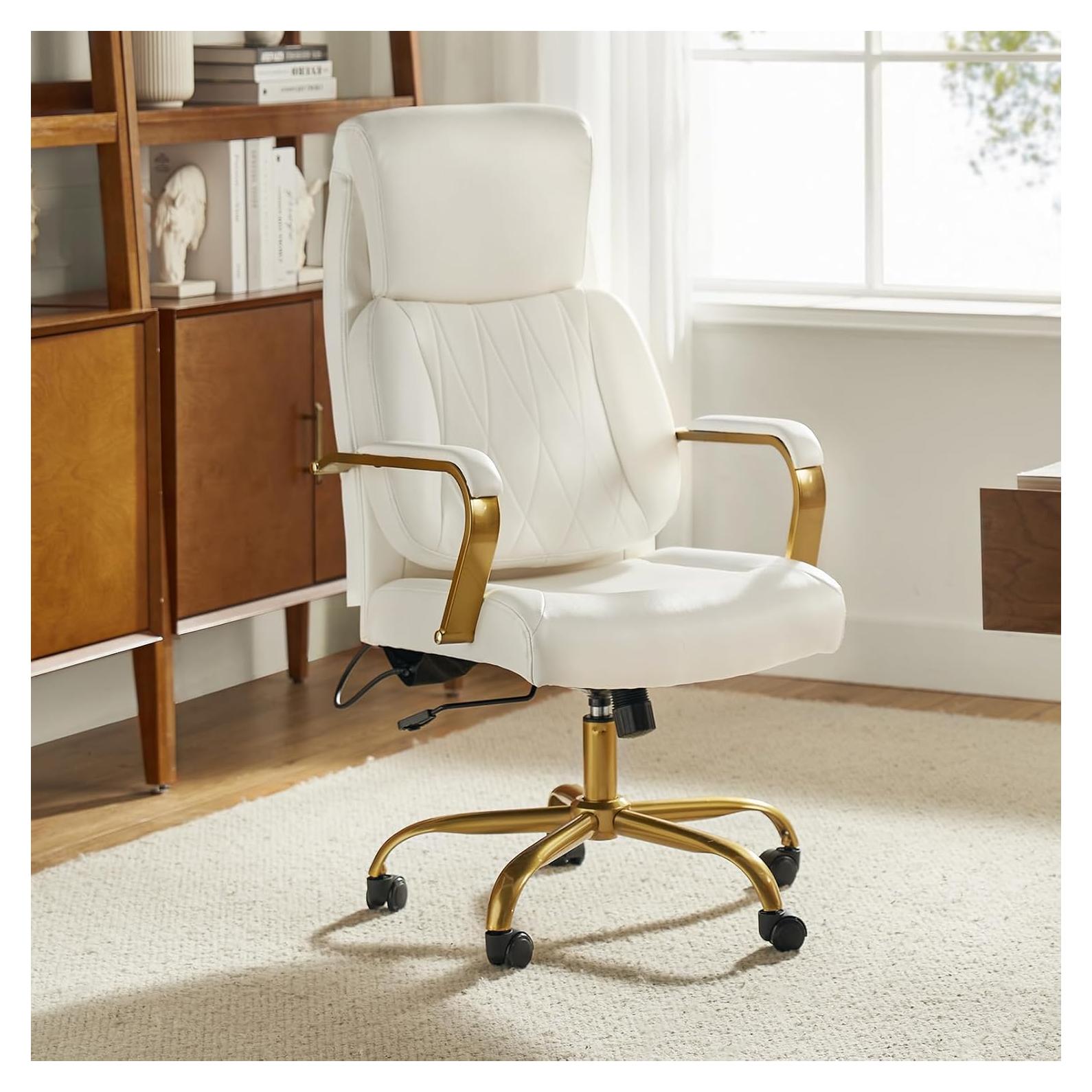 Silla de Oficina Ejecutiva HULALA HOME Ergonomica Cuero