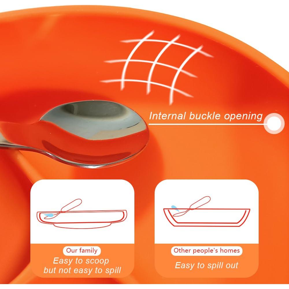 Plato de Silicona para Bebé CHICMORE Azul Dividido 23.5cm