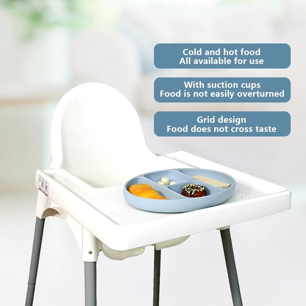 Plato de Silicona para Bebé CHICMORE Azul Dividido 23.5cm