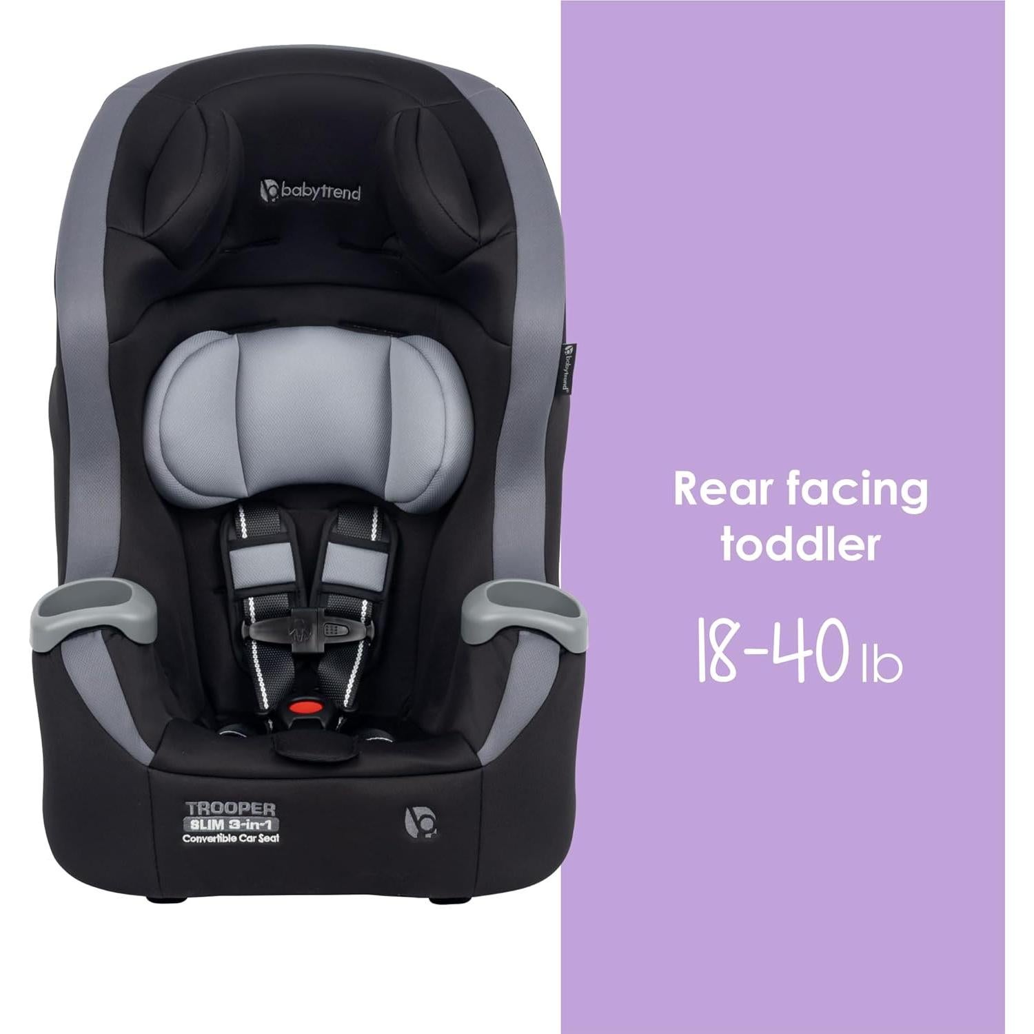 Silla de Auto Convertible 3-en-1 Baby Trend Trooper Slim Negro