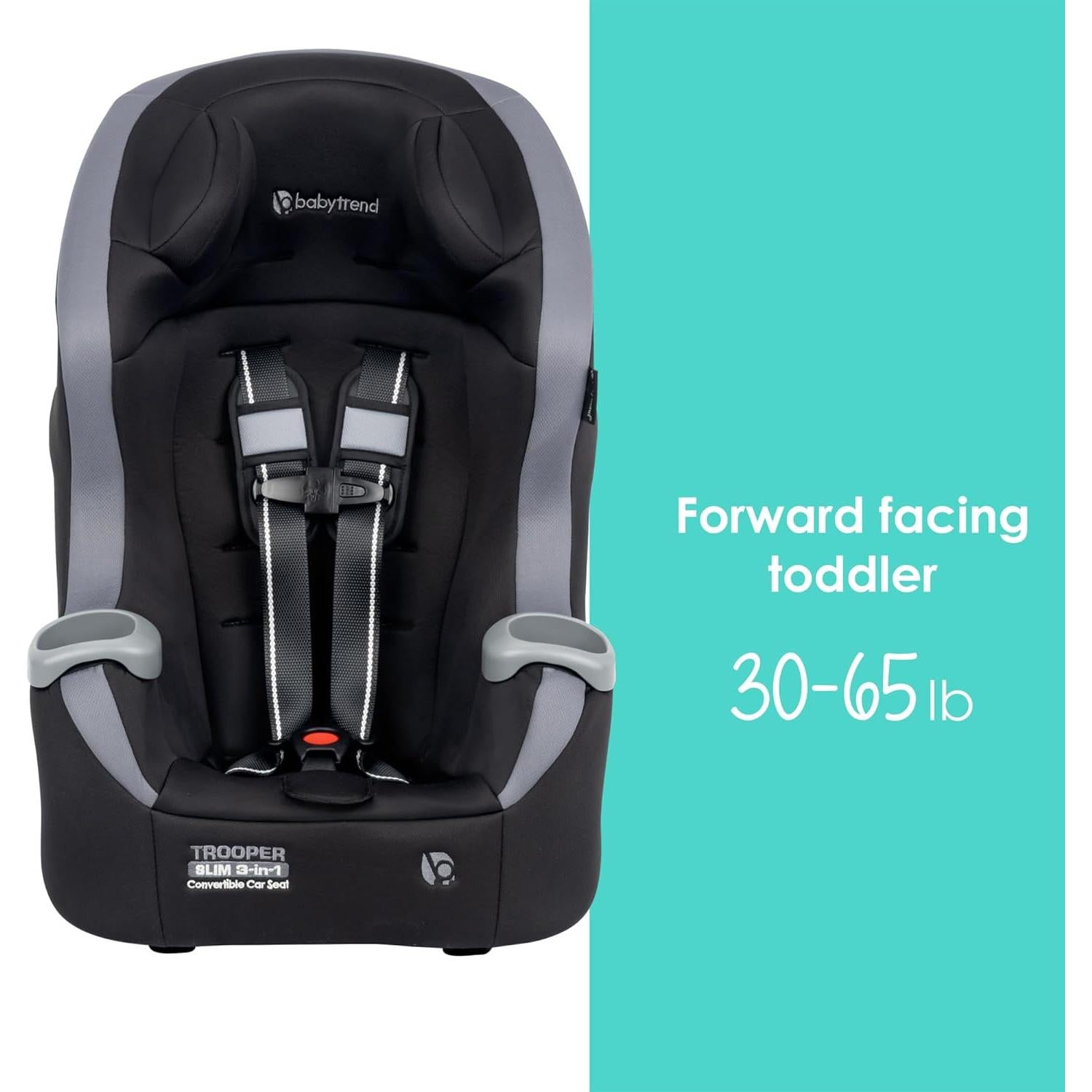 Silla de Auto Convertible 3-en-1 Baby Trend Trooper Slim Negro