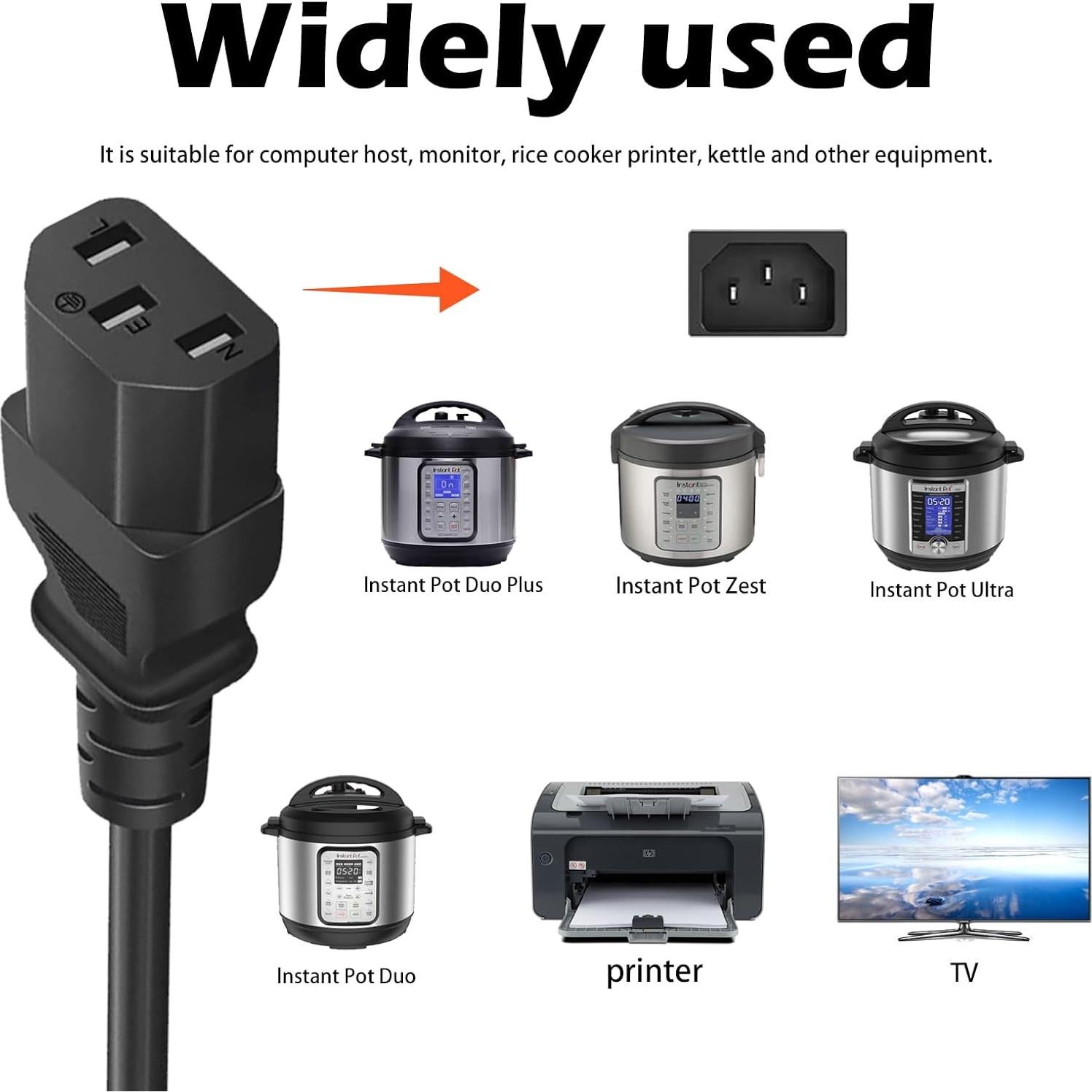 Cable de Alimentación 3 Pies LitStar para Olla a Presión y Electrodomésticos