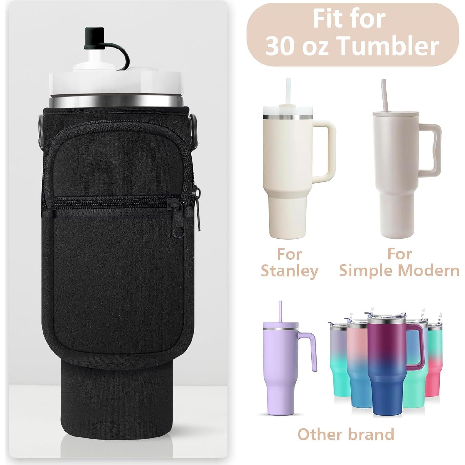 Bolsa Portabotellas AceTreker Neopreno 30 oz Negra con Bolsillo