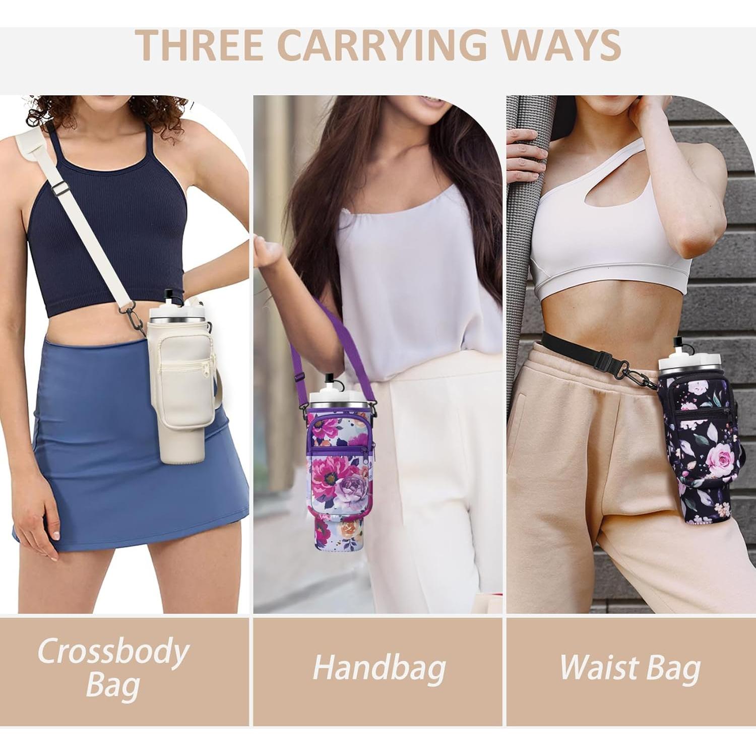 Bolsa Portabotellas AceTreker Neopreno 30 oz Negra con Bolsillo