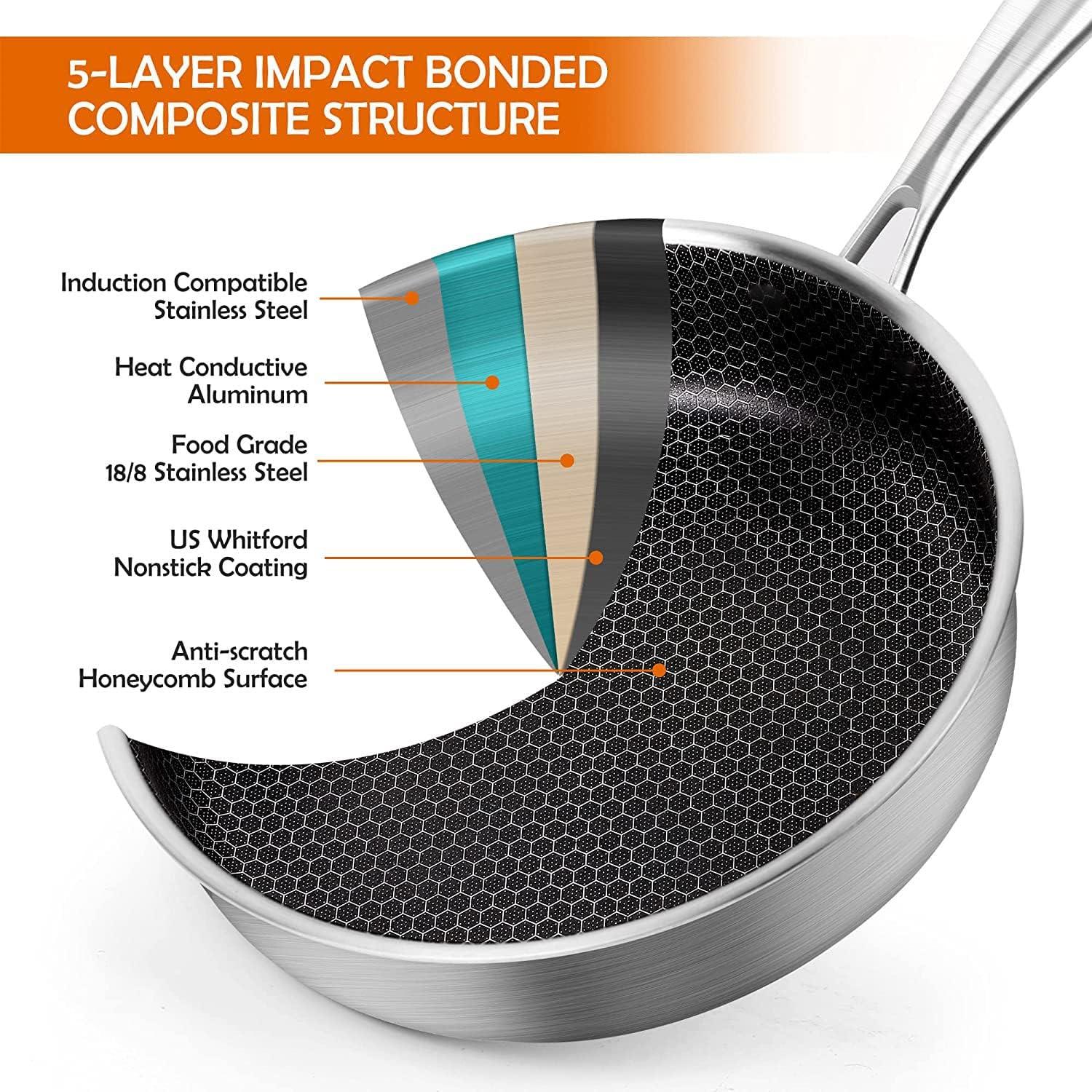 Sartén de Acero Inoxidable DELARLO 3QT 28.4cm Antiadherente