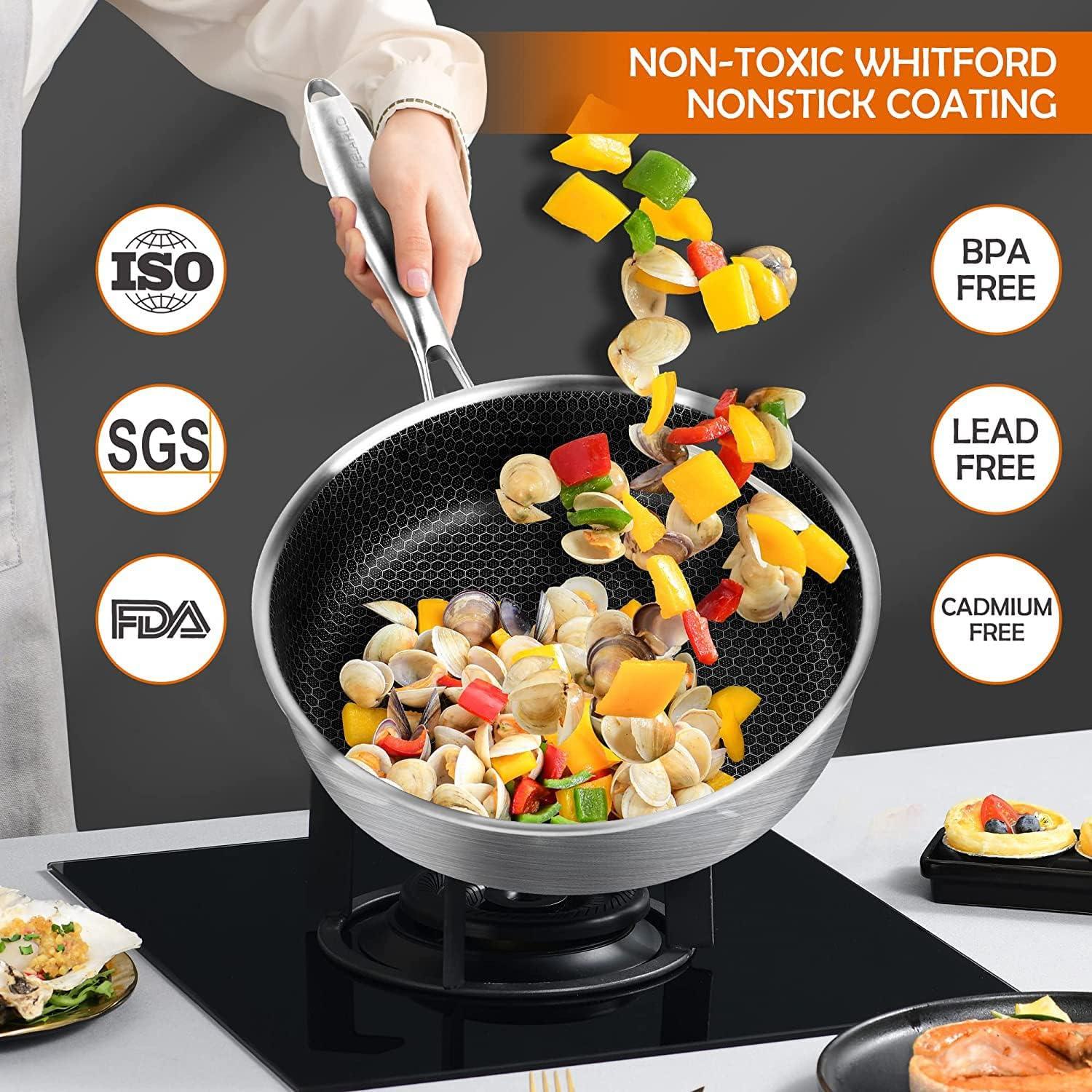 Sartén de Acero Inoxidable DELARLO 3QT 28.4cm Antiadherente