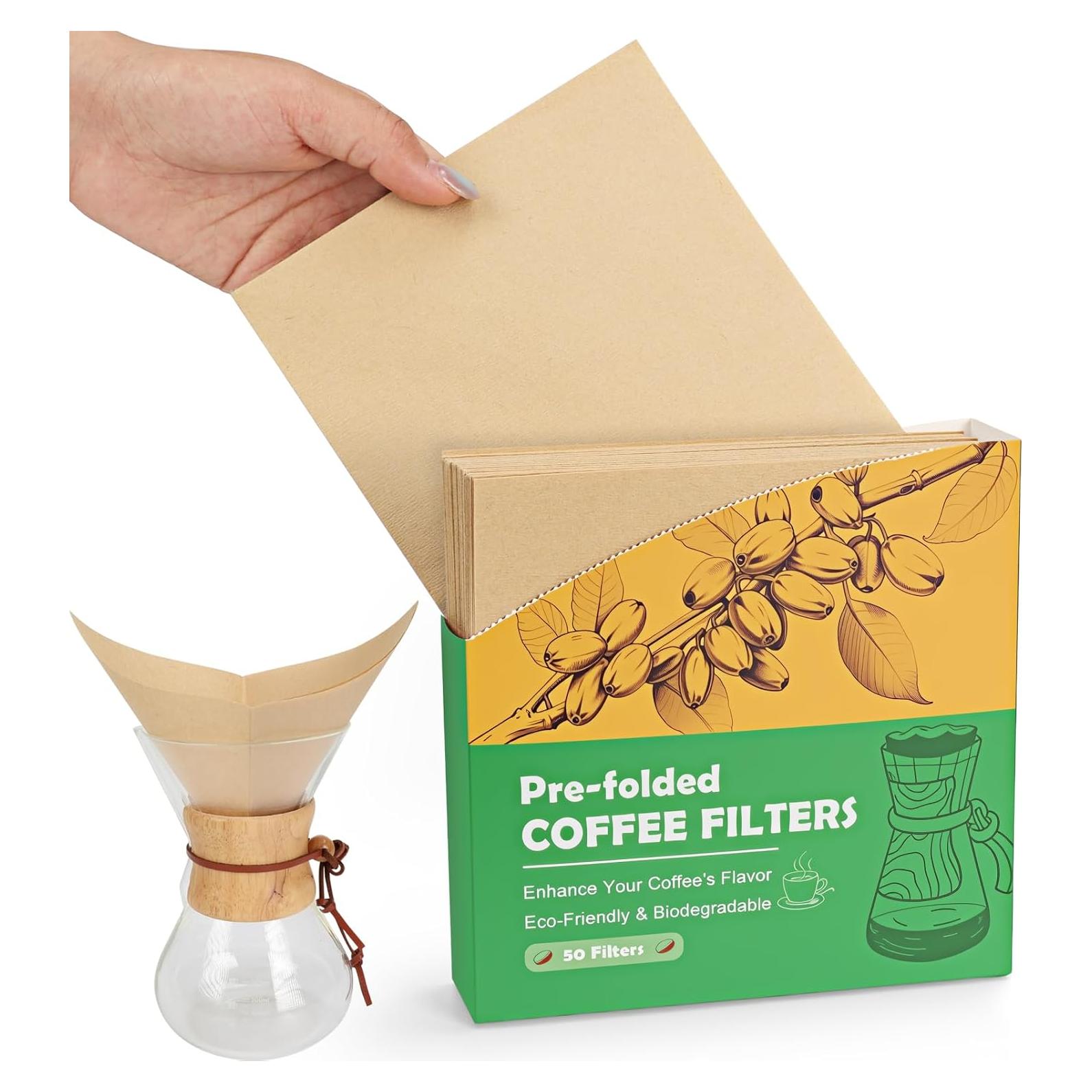 Filtros de café desechables YQL 50 unidades 15x15cm