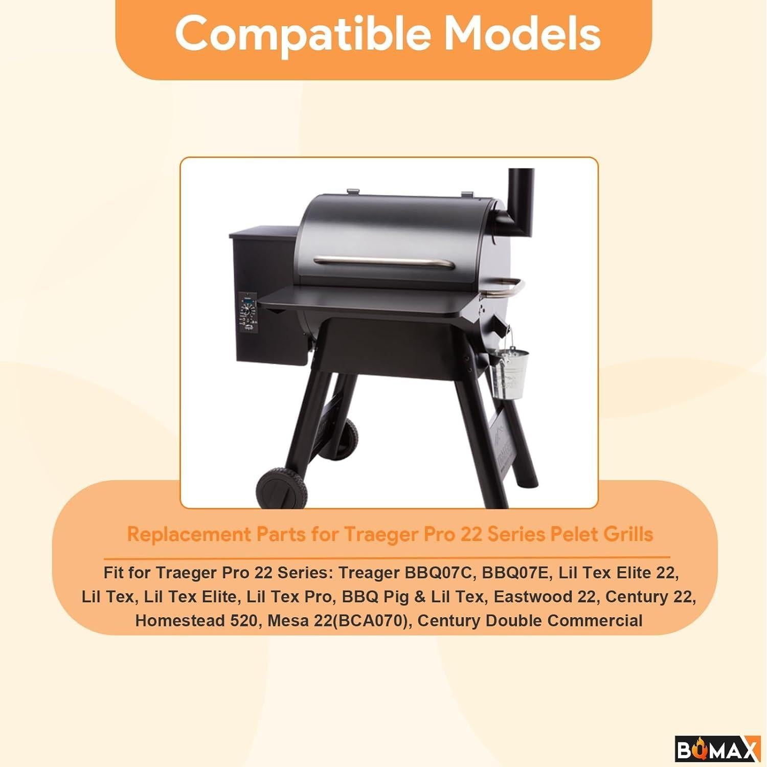 BQMAX Deflector de Calor y Forros para Parrilla Traeger Pro 22