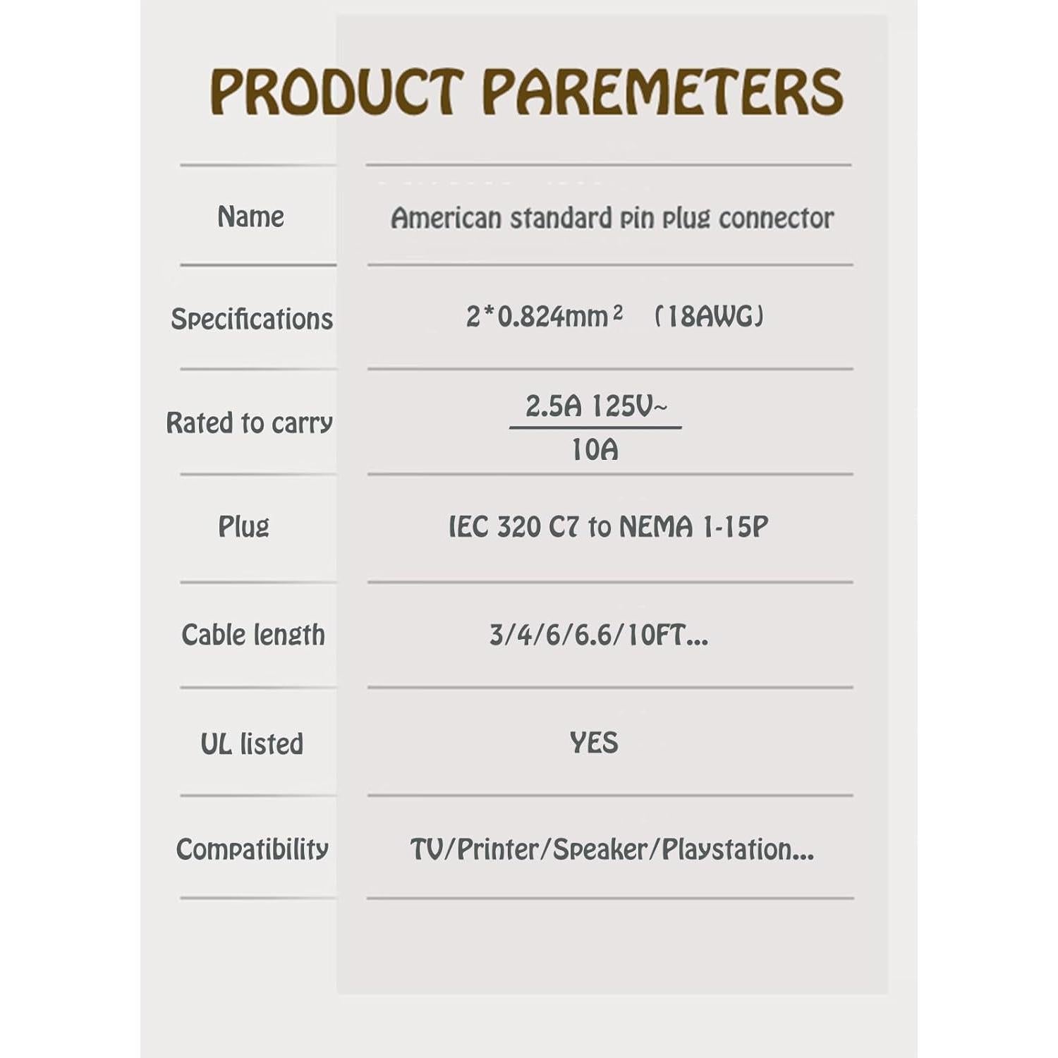 Cable de Alimentación 0.91m UNIMOSON para Apple TV y Samsung