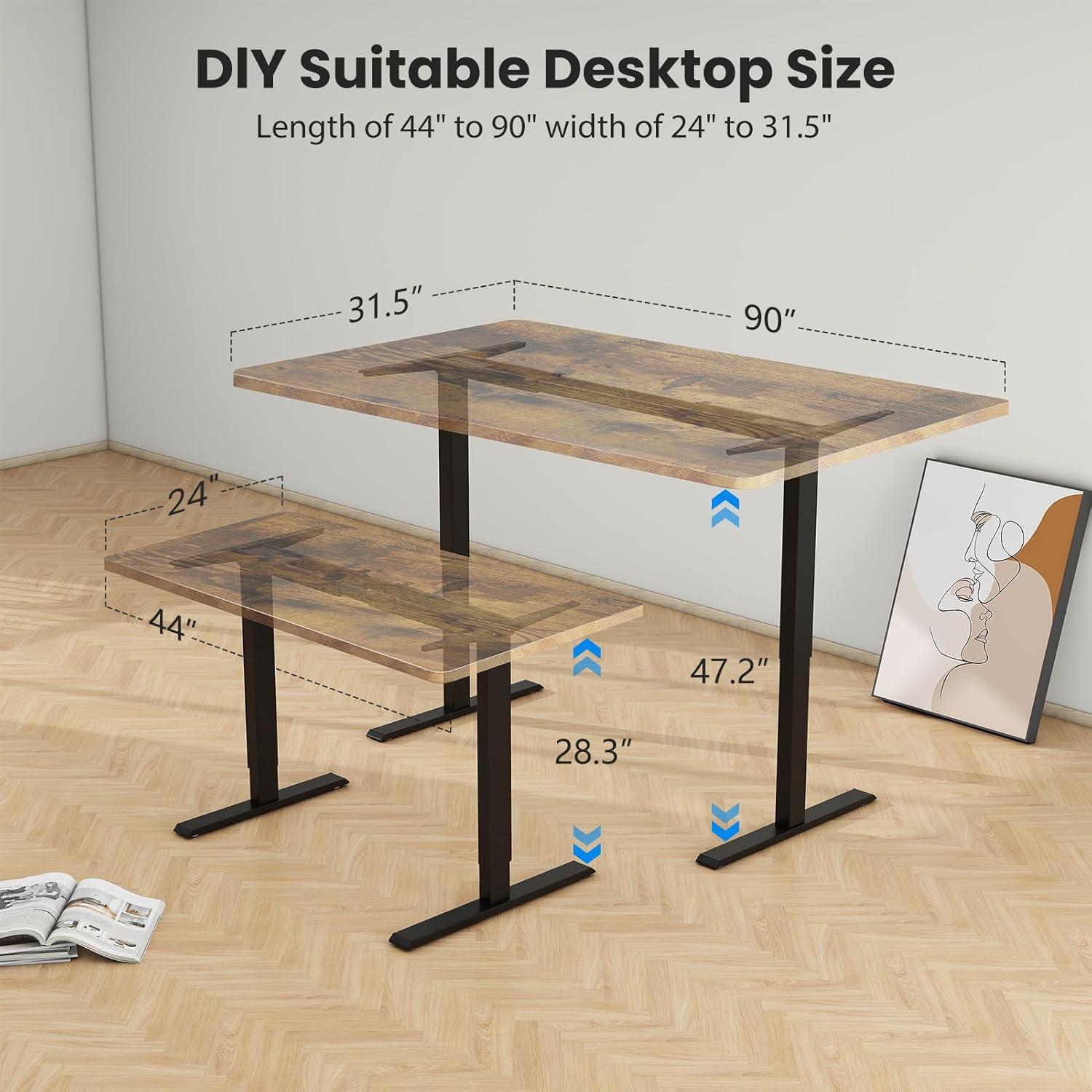 Marco de Escritorio Eléctrico Ajustable ESpefy Doble Motor Negro