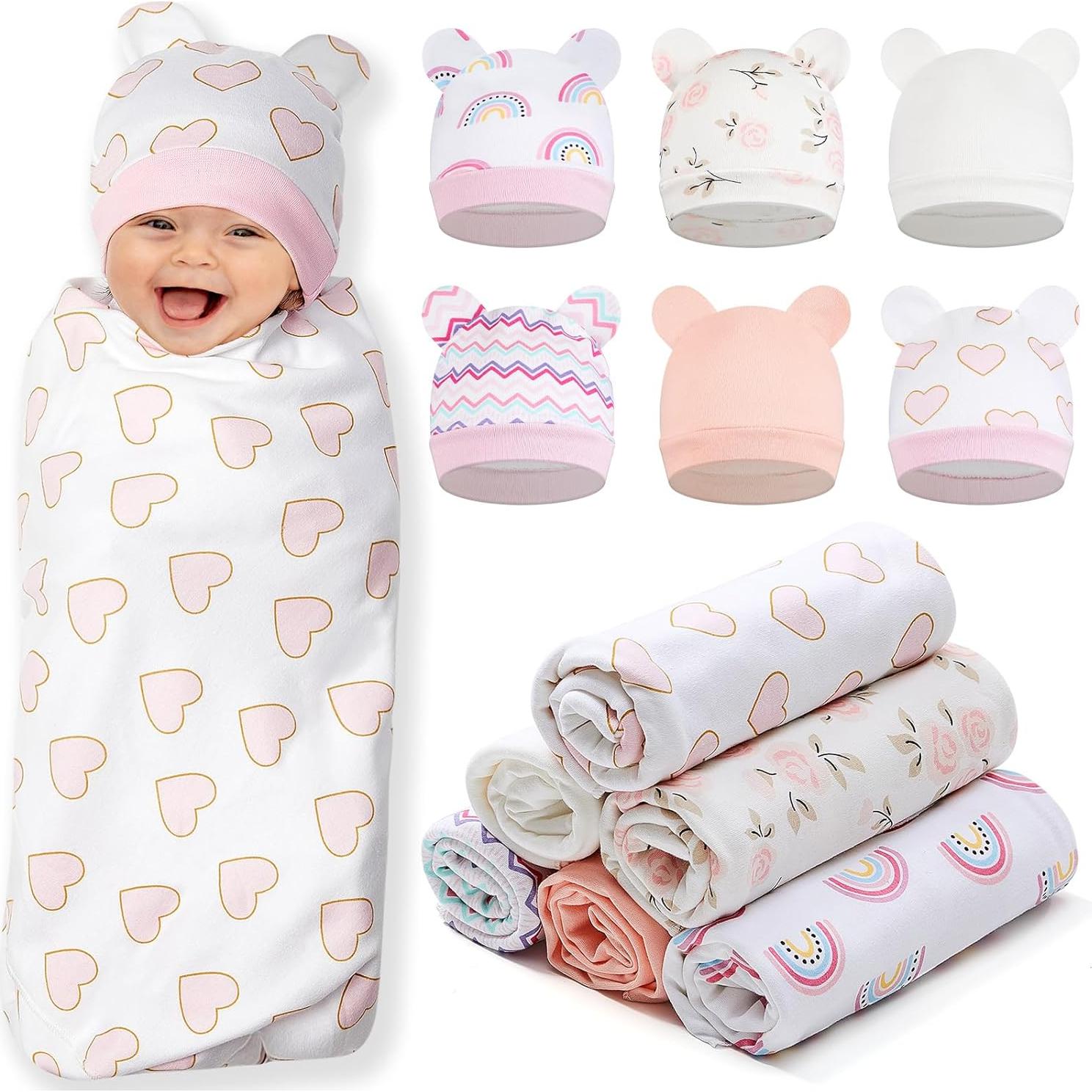 Set de 6 Mantas de Algodón Ramede 80x80 cm para Bebés 0-3 Meses