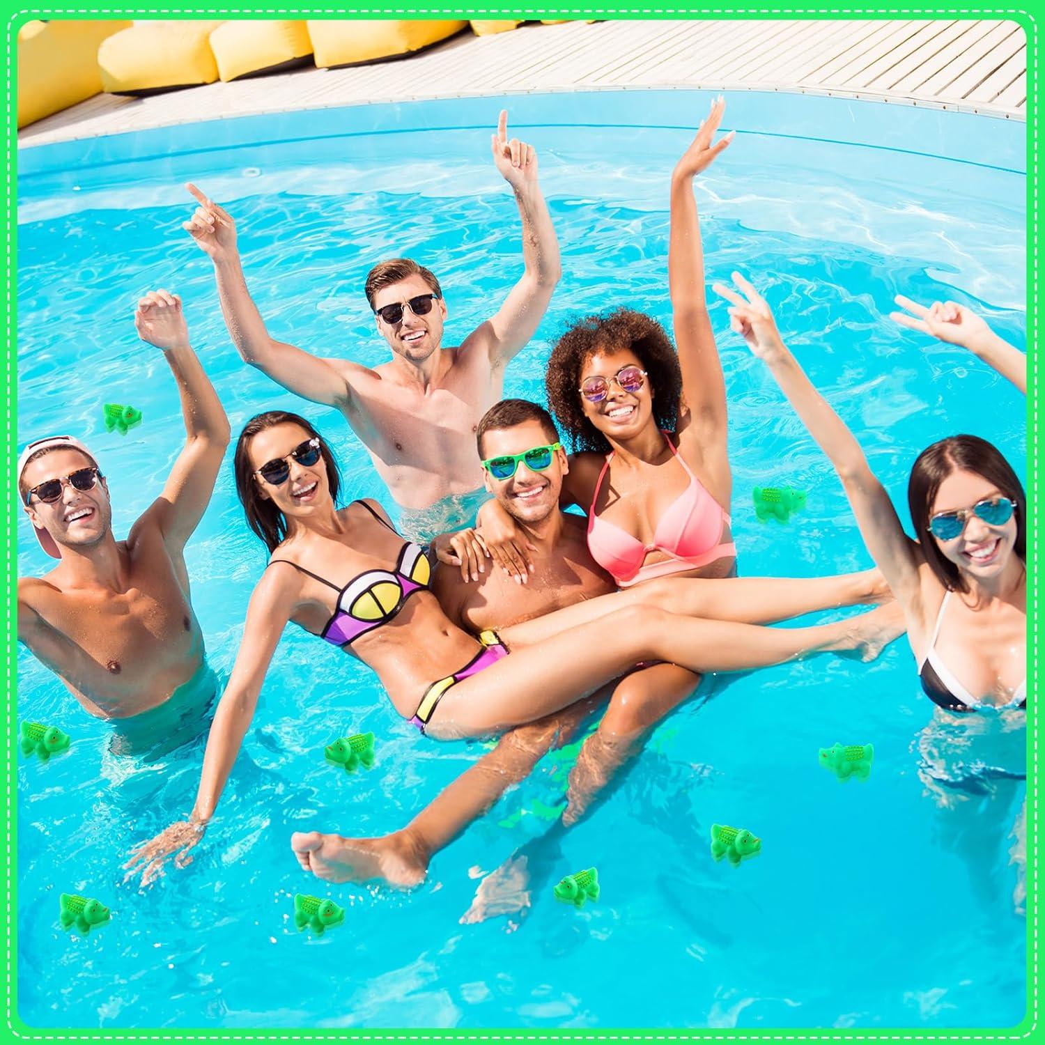 50 Mini Juguetes de Baño de Goma Cocodrilo Lenwen 7.1 cm