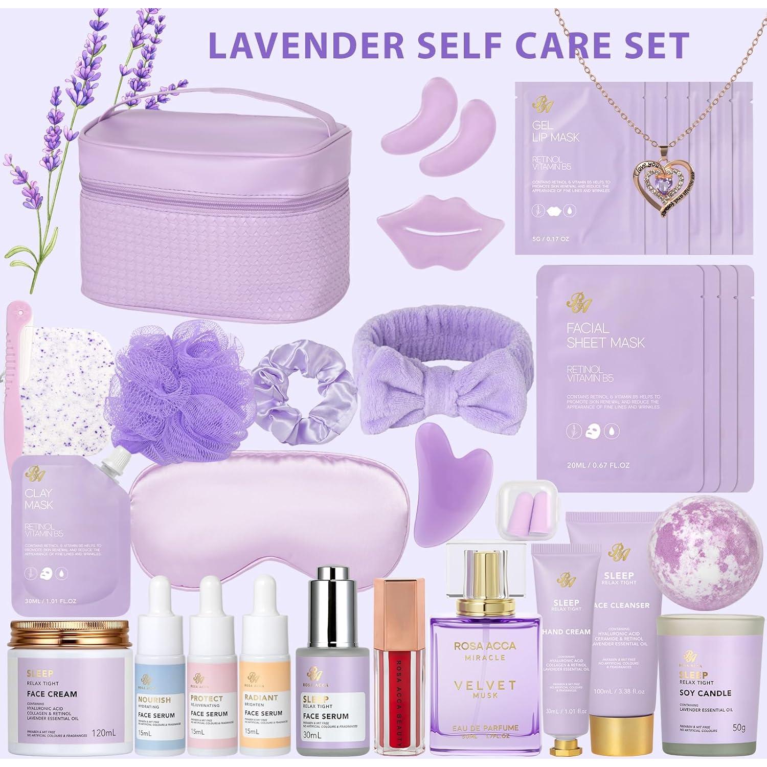 Set de Regalo Spa 33 Pcs Rosa Acca - Cuidado Facial y Corporal