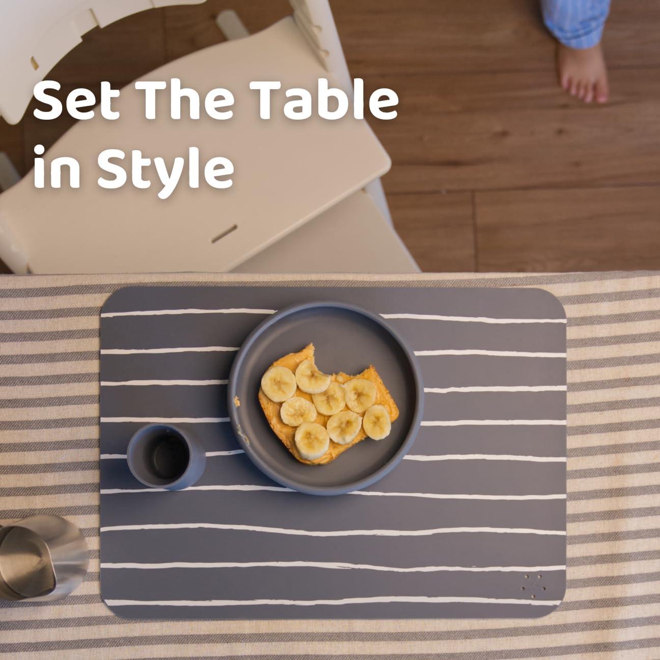 Manteles de Silicona Aplainr para Niños - Set de 2, Hora Azul