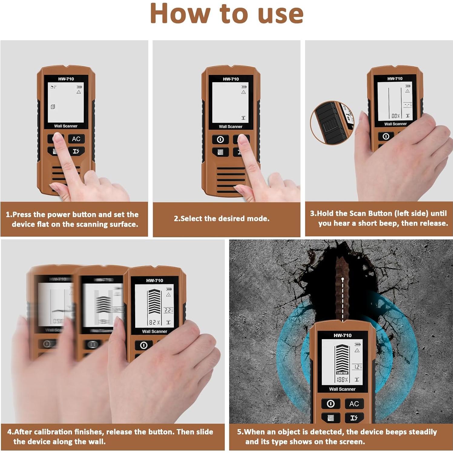 Detector de Estudio 5 en 1 Deller con Pantalla LCD HD