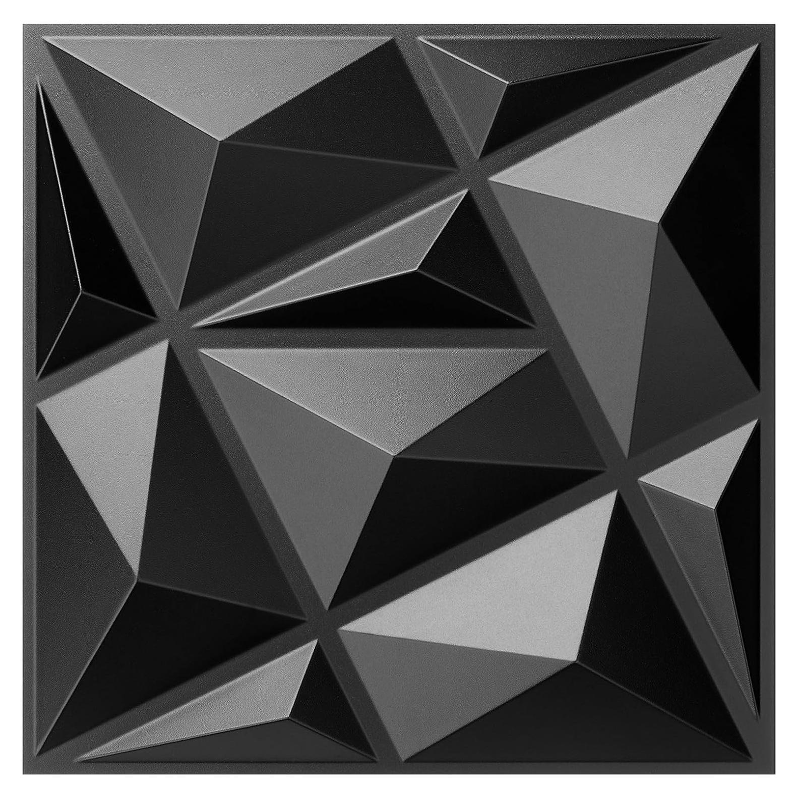 Paneles de Pared 3D MIX3D Negro 33 Piezas 30x30 cm