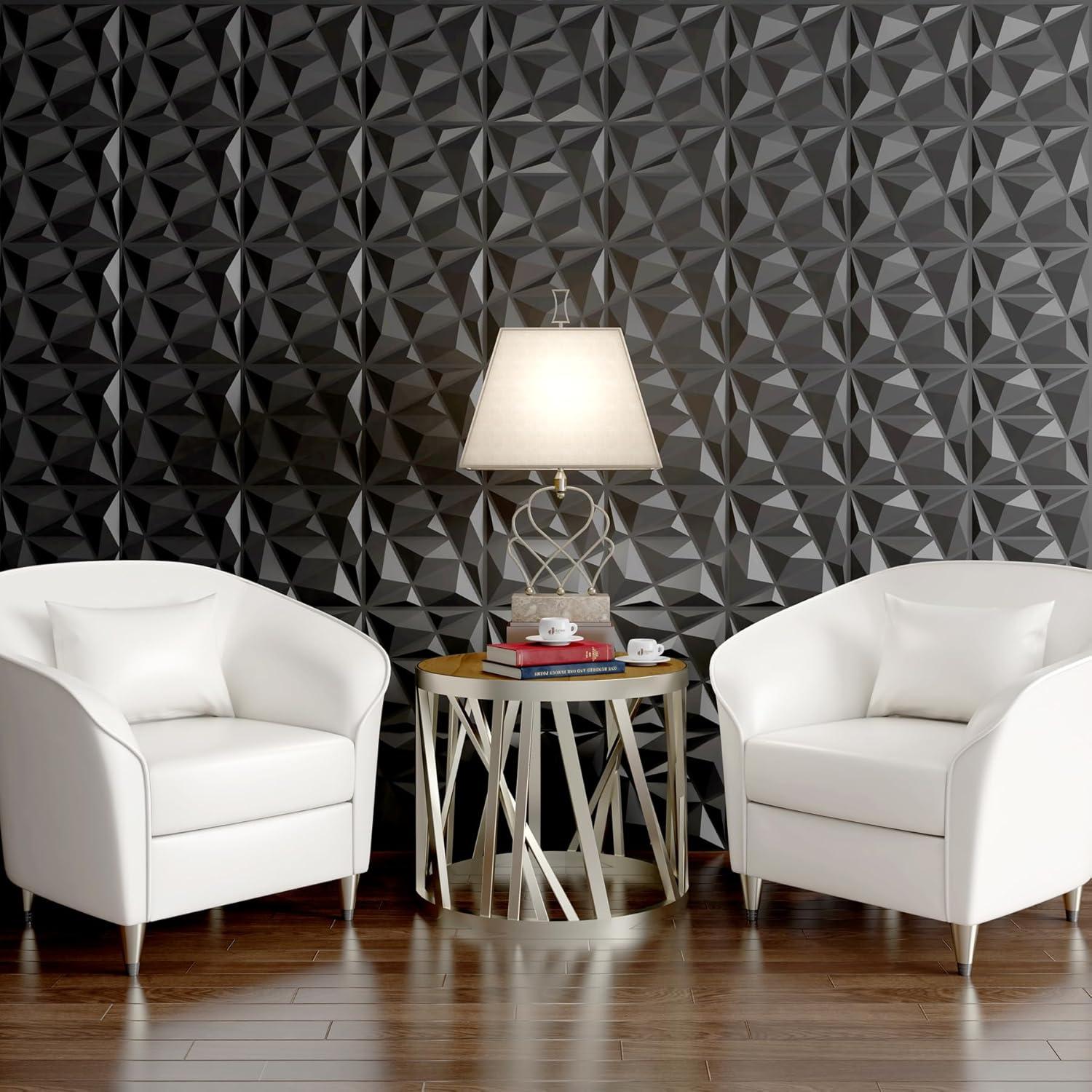 Paneles de Pared 3D MIX3D Negro 33 Piezas 30x30 cm