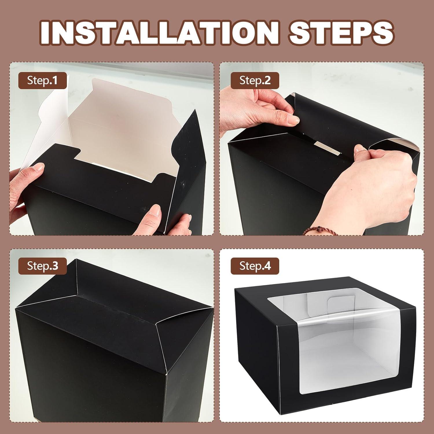 Cajas de Regalo para Gorras DoubleFill 50 Pcs Negro 19.3x19.3x11.9cm