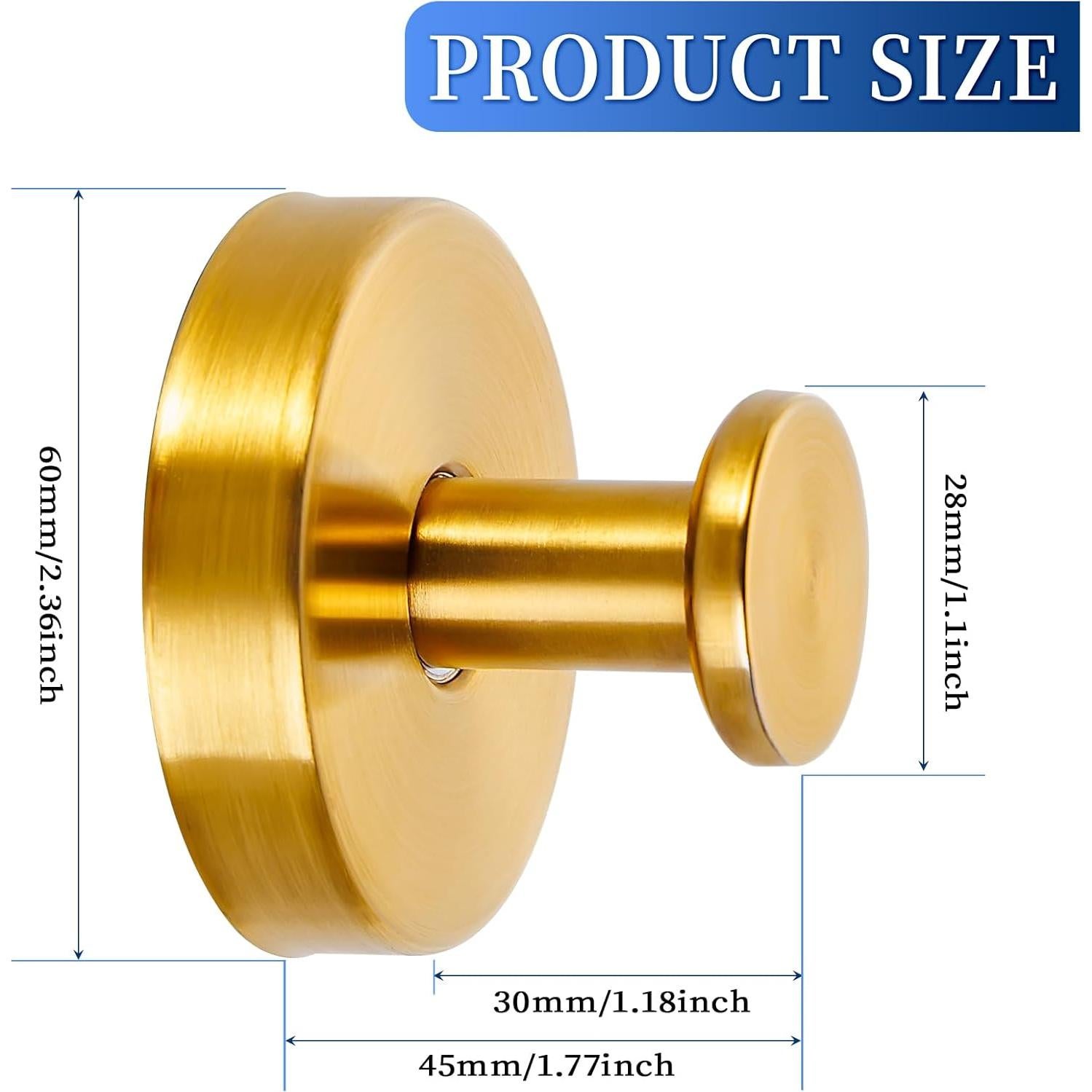 Ganchos de Ventosa Reutilizables Warlve Oro Cepillado 2 Unidades