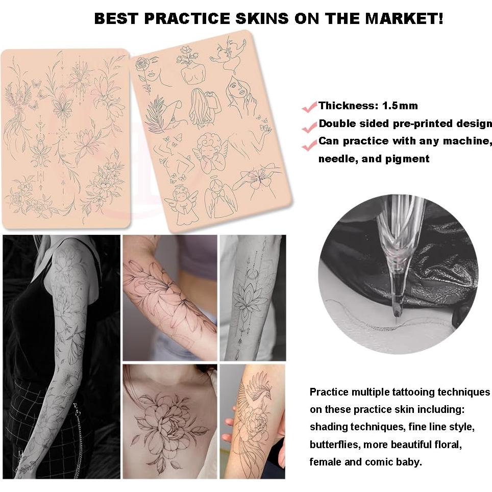 Piel de Tatuaje Pequeña Doble Cara TgoBeauty 1.5mm Rosa