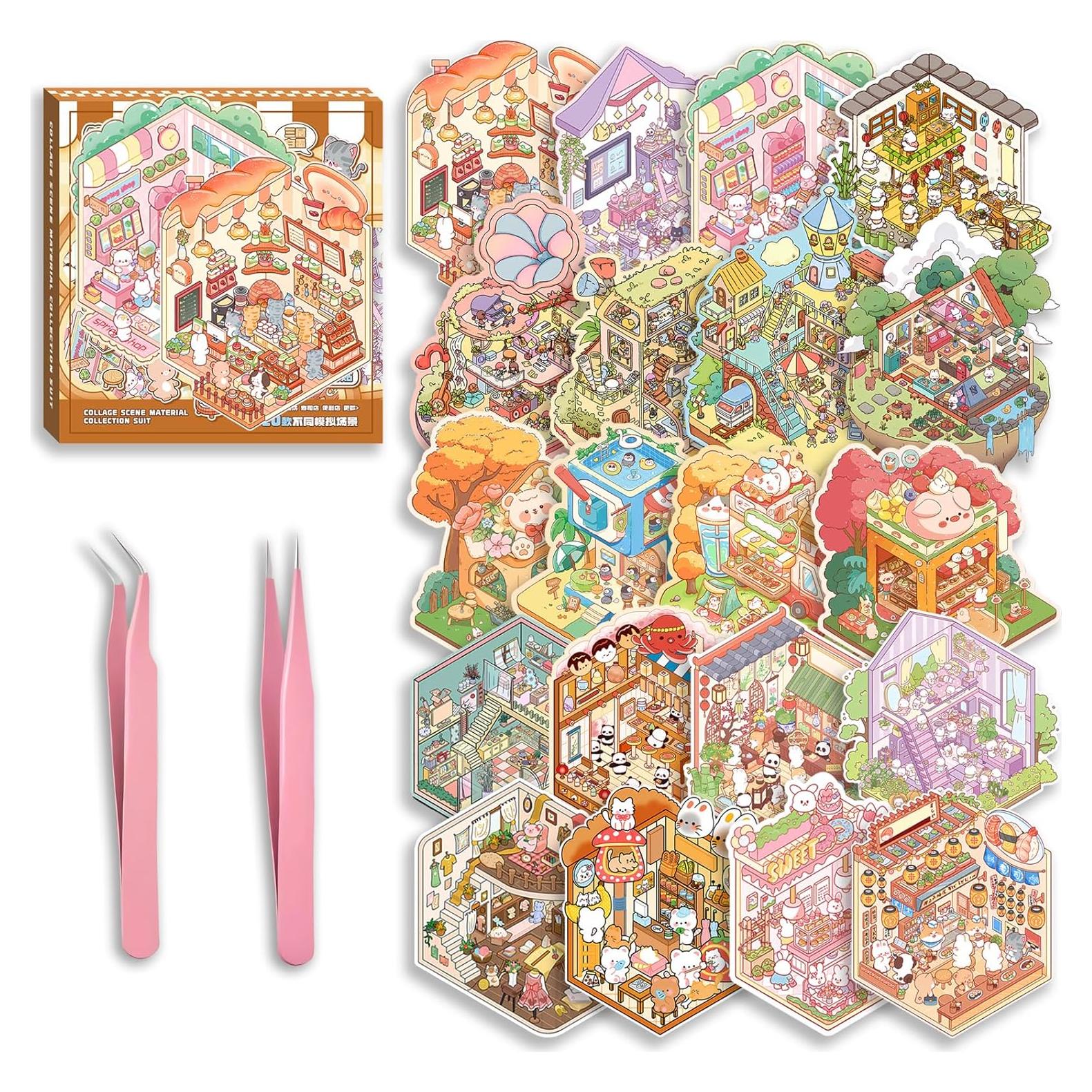 Stickers 3D DIY MHBEW - 20 Conjuntos Reutilizables para Niños