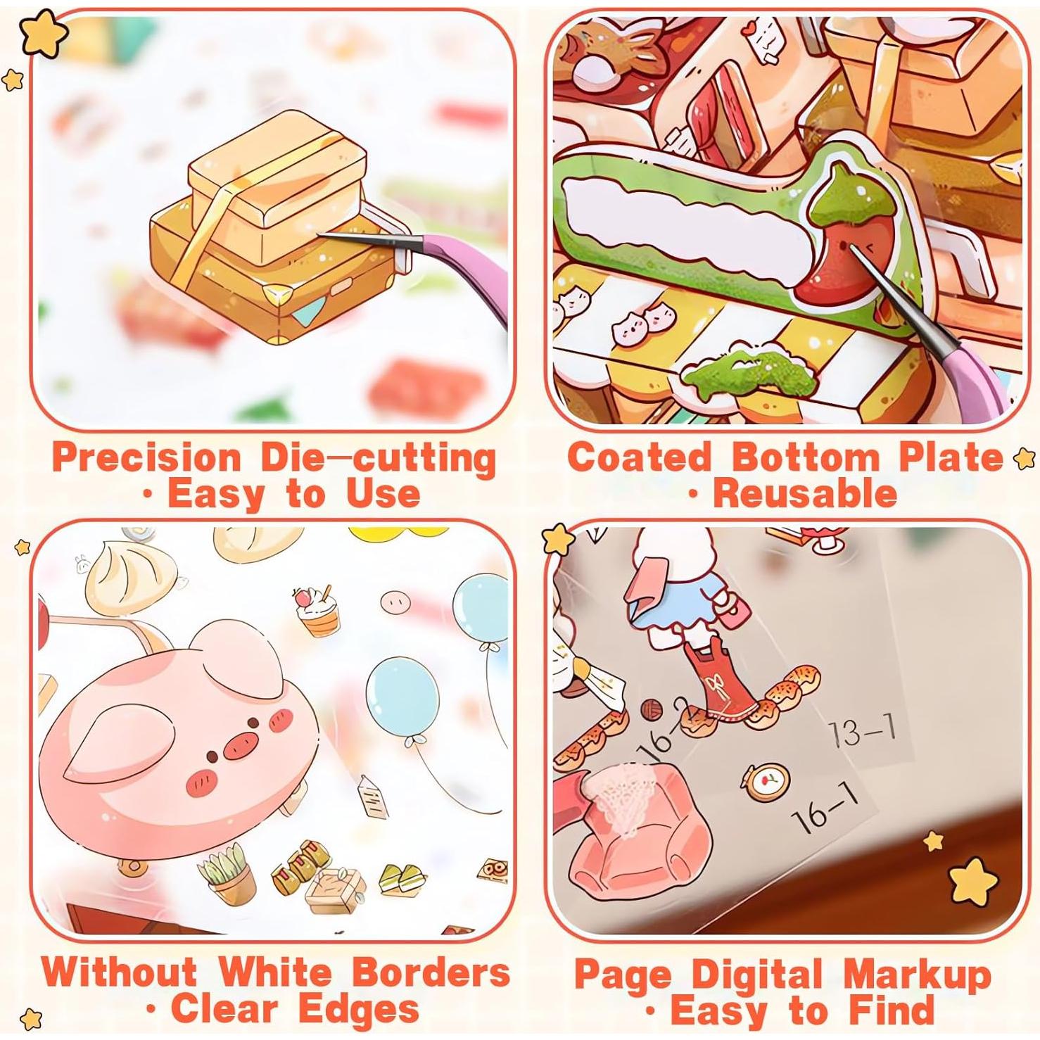 Stickers 3D DIY MHBEW - 20 Conjuntos Reutilizables para Niños