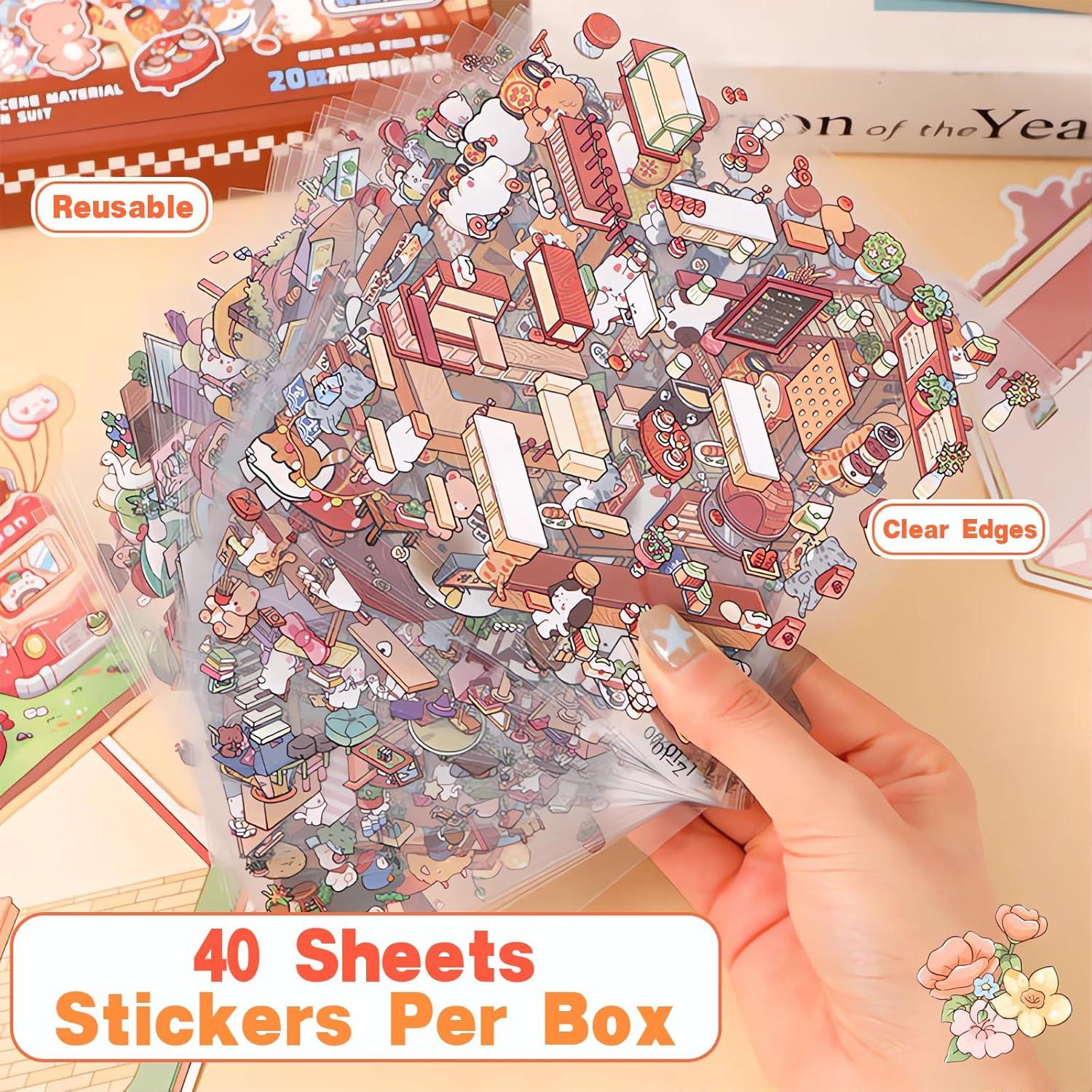 Stickers 3D DIY MHBEW - 20 Conjuntos Reutilizables para Niños