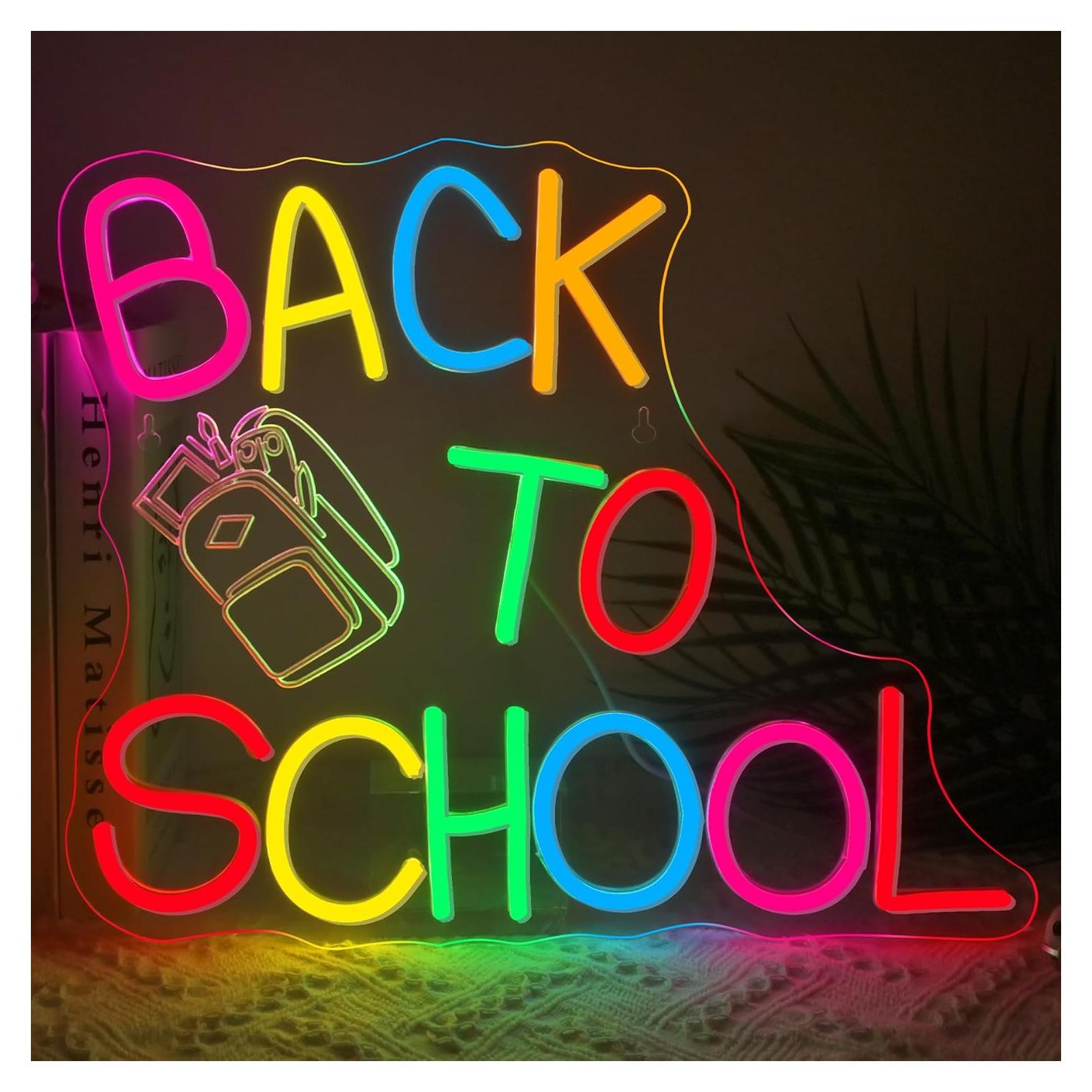 Señal LED Neon Regreso a Clases NOSUN 35.5x20.3cm