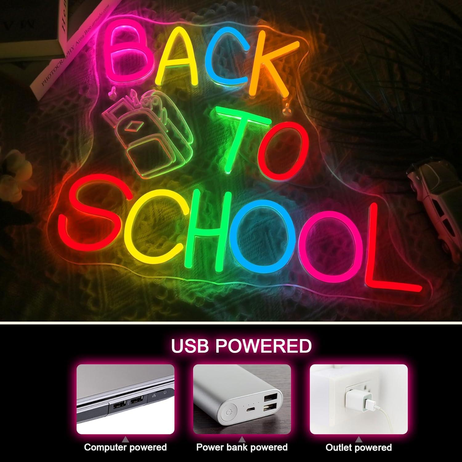 Señal LED Neon Regreso a Clases NOSUN 35.5x20.3cm