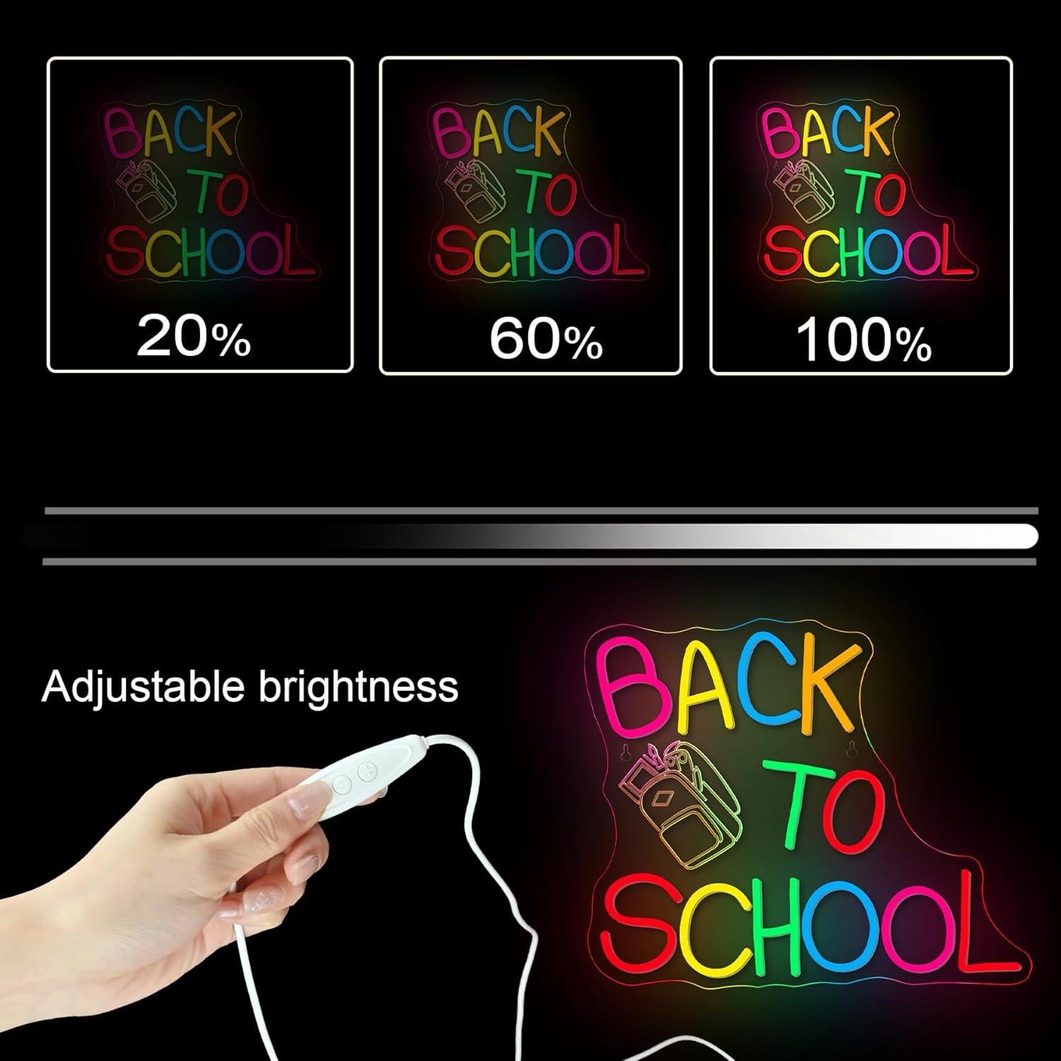 Señal LED Neon Regreso a Clases NOSUN 35.5x20.3cm