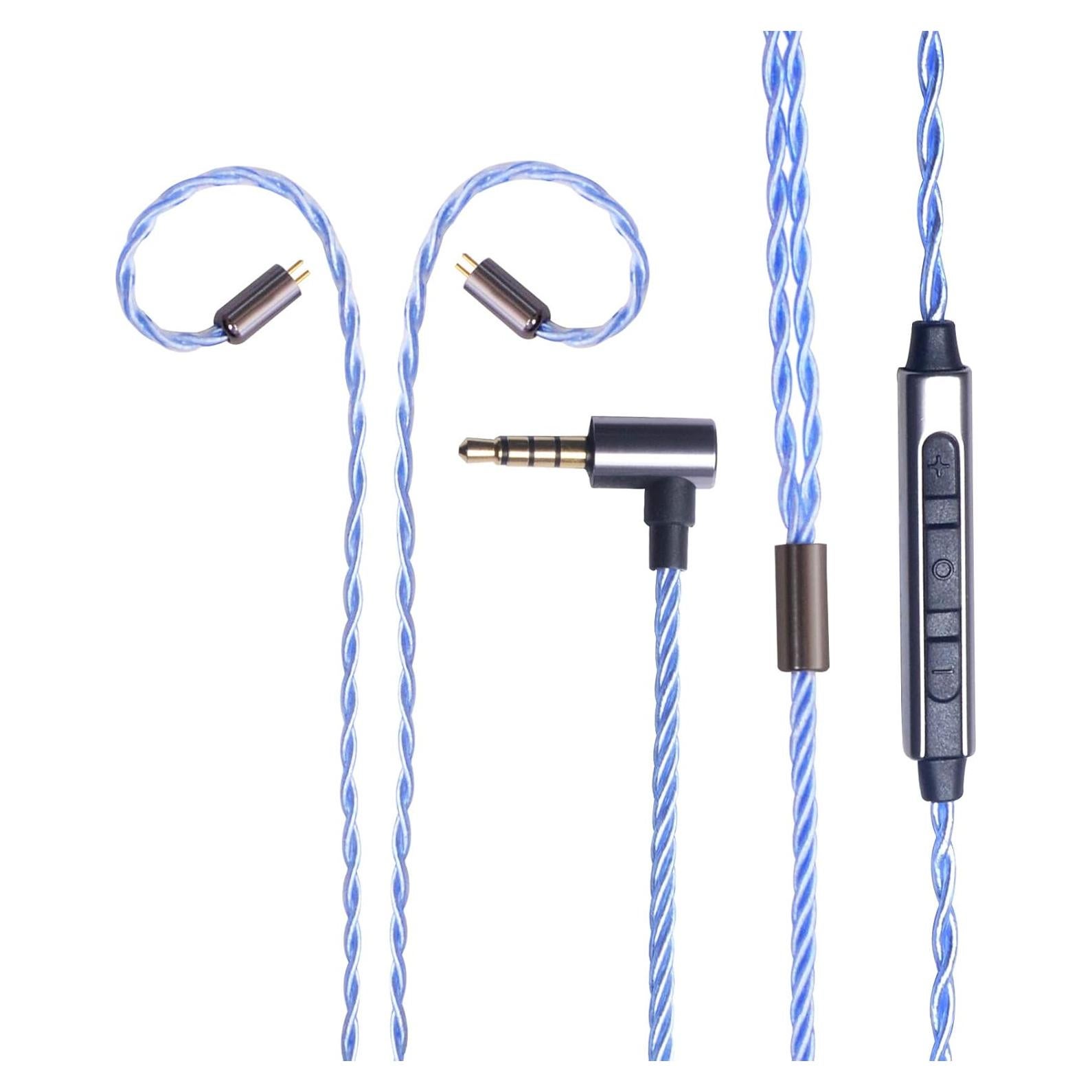 Cable de actualización de auriculares OKCSC 0.78mm 2pin Azul con Mic