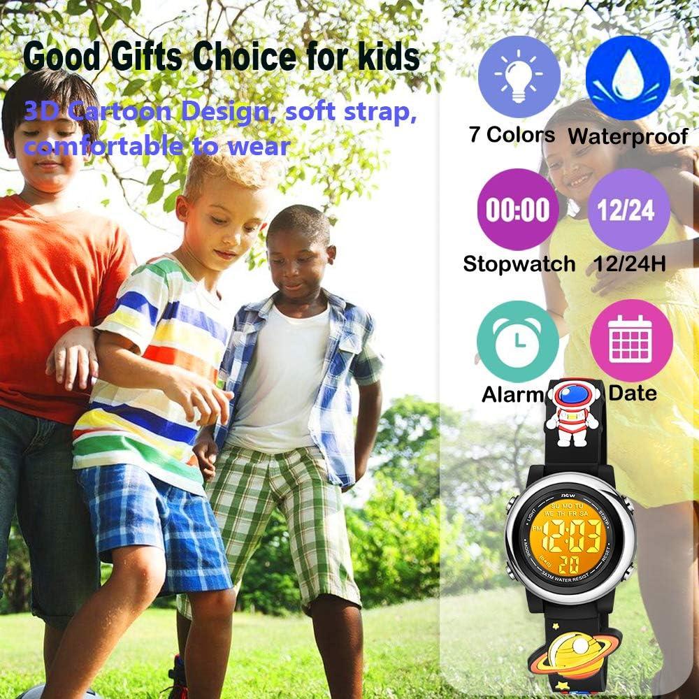 Reloj Digital Venhoo para Niños 3D Cartoon Impermeable