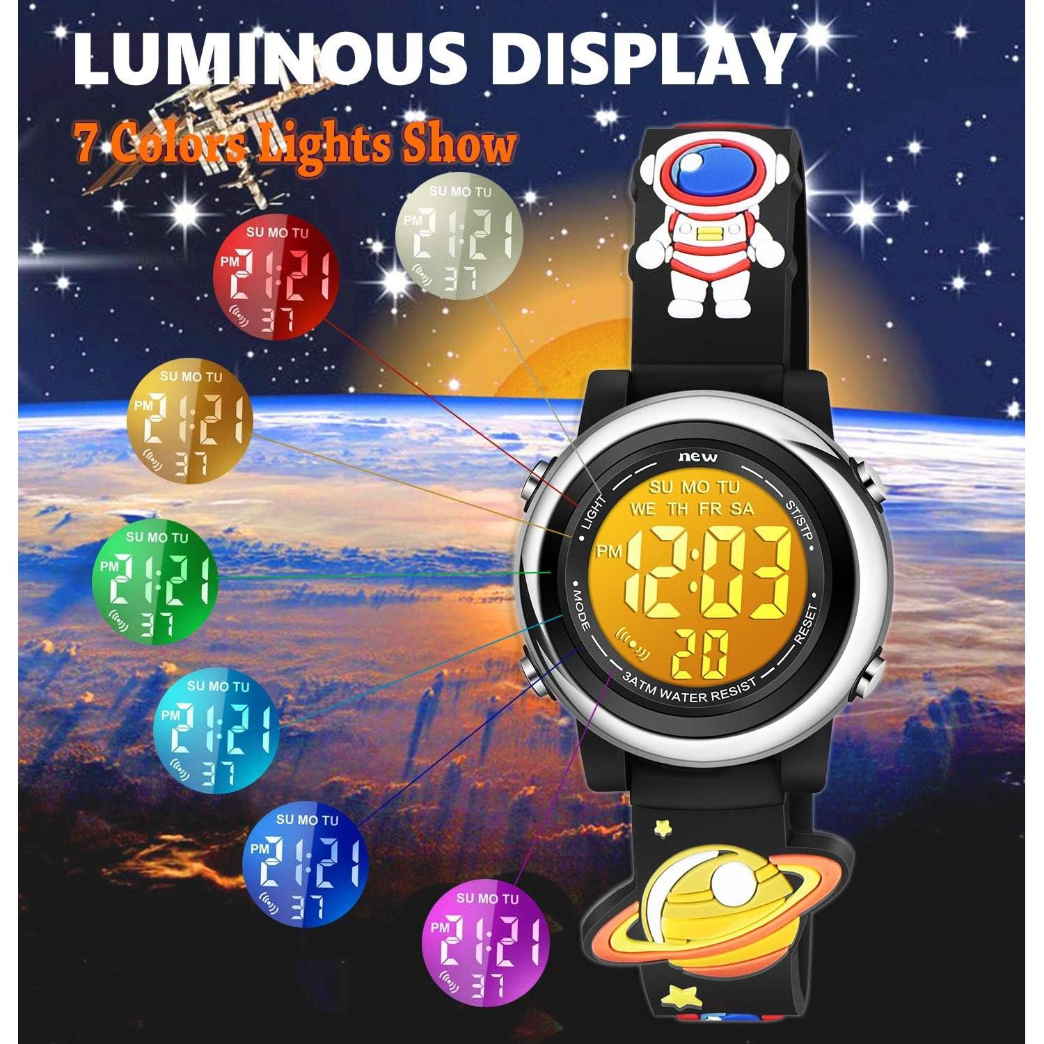 Reloj Digital Venhoo para Niños 3D Cartoon Impermeable