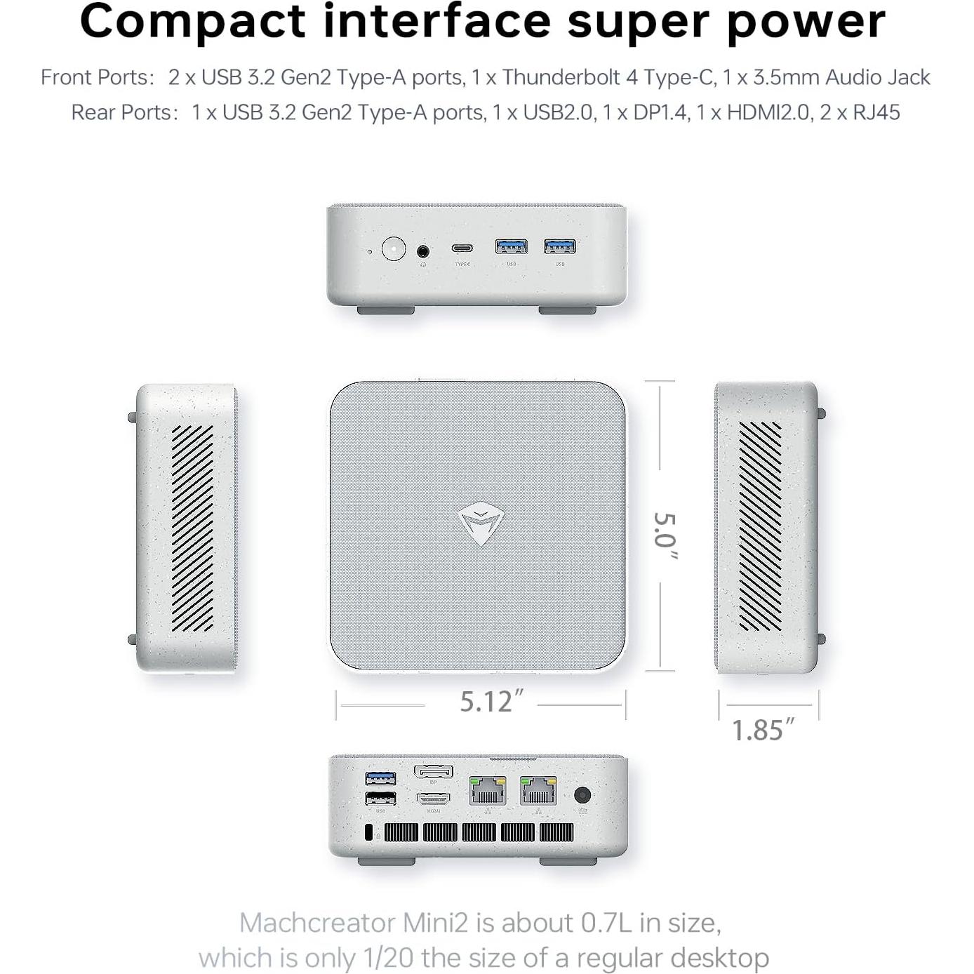 Mini PC Machenike Core i7-13620H 32GB RAM 1TB SSD 4K