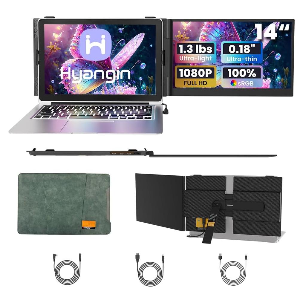 Extensor de Pantalla Portátil Hyangin S8 14" FHD 1080P Ultra Delgado