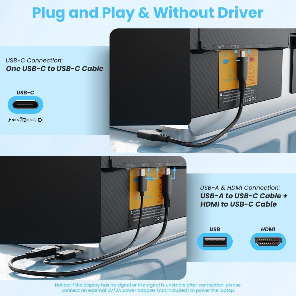 Extensor de Pantalla Portátil Hyangin S8 14" FHD 1080P Ultra Delgado