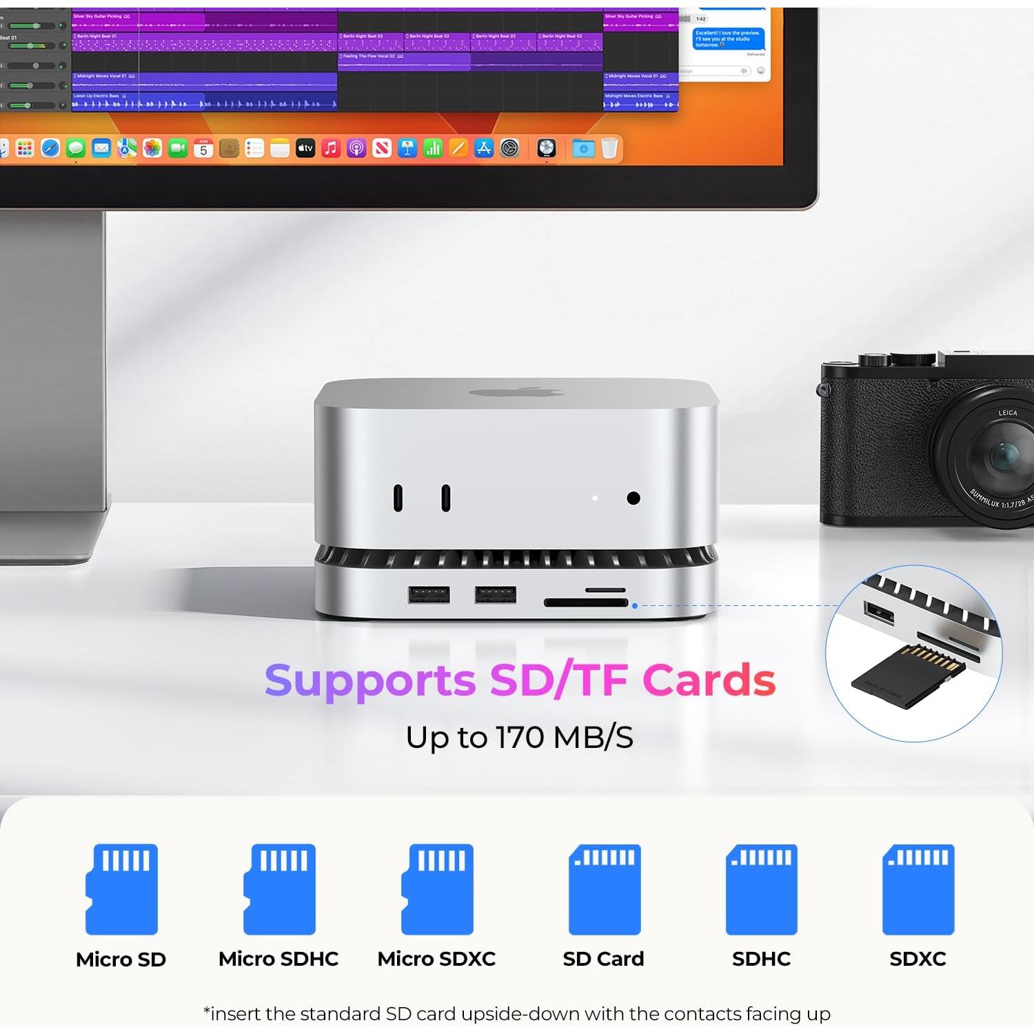 Dock Raycue para Mac Mini M4 con Soporte y Enclosure SSD 8TB