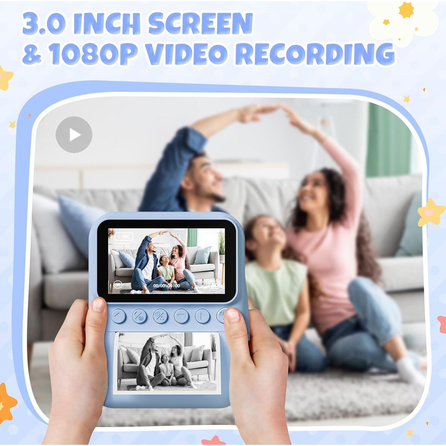 Cámara Instantánea CalineGam M9 para Niños 48MP Azul