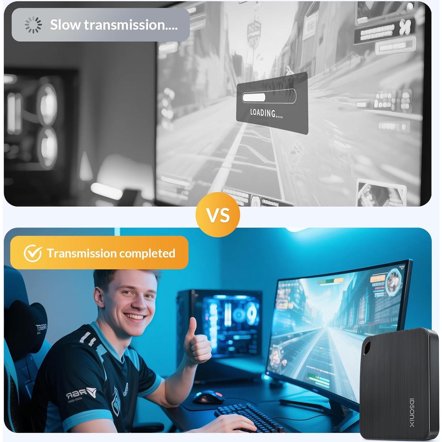 SSD Externo iDsonix 256GB USB 3.2 Alta Velocidad 466MB/s