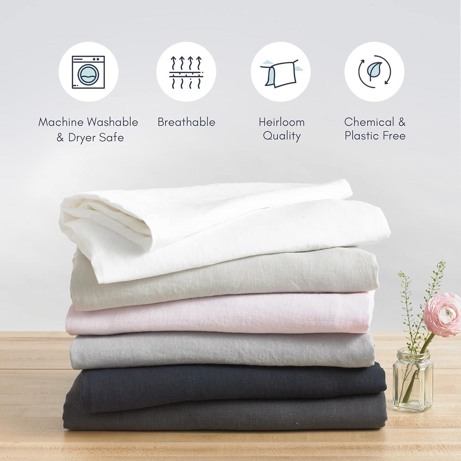 Funda de Edredón Baloo 100% Lino Rosa Pálido 152x203 cm