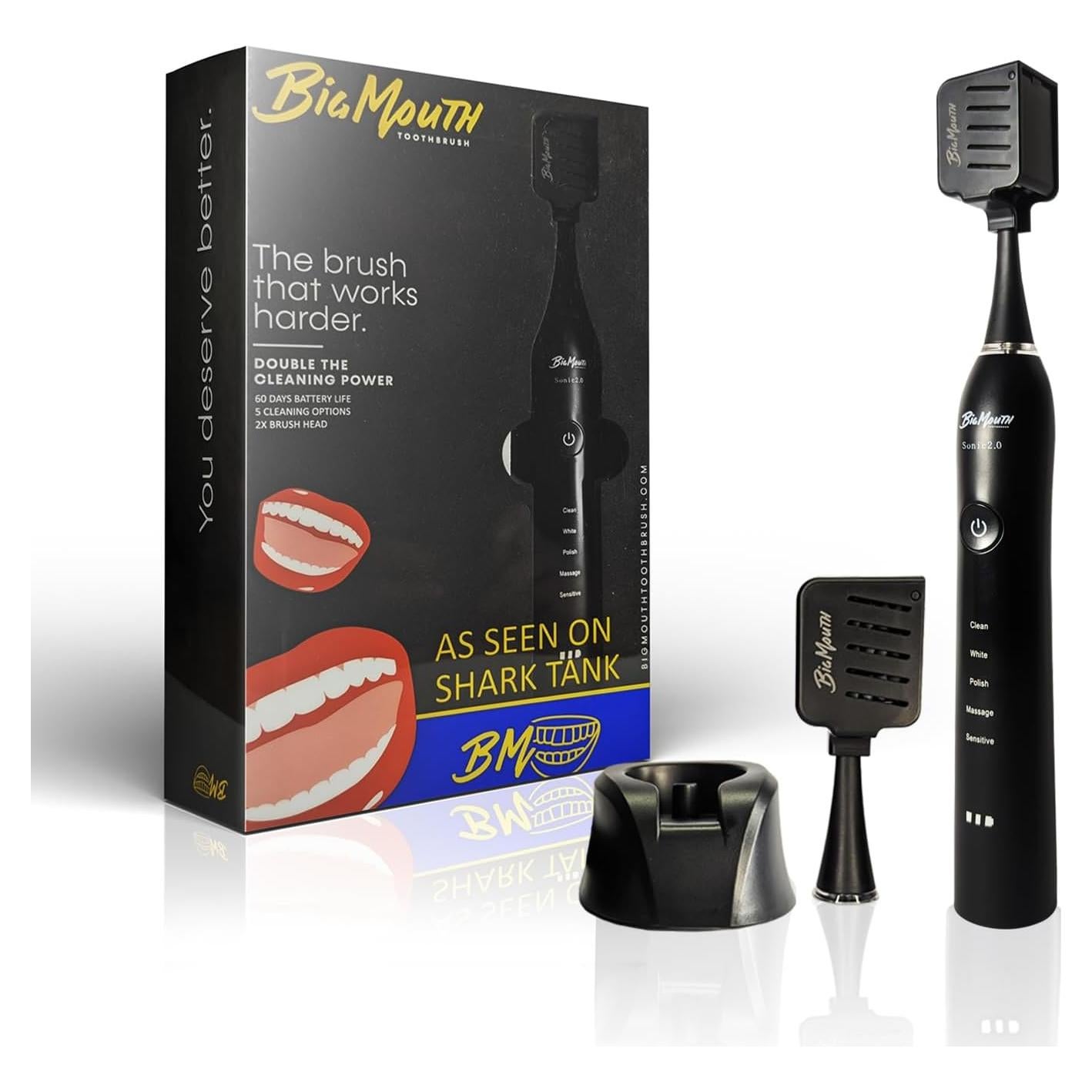 Cepillo de dientes eléctrico Dr Bobbi Big Mouth negro | 5 modos de limpieza