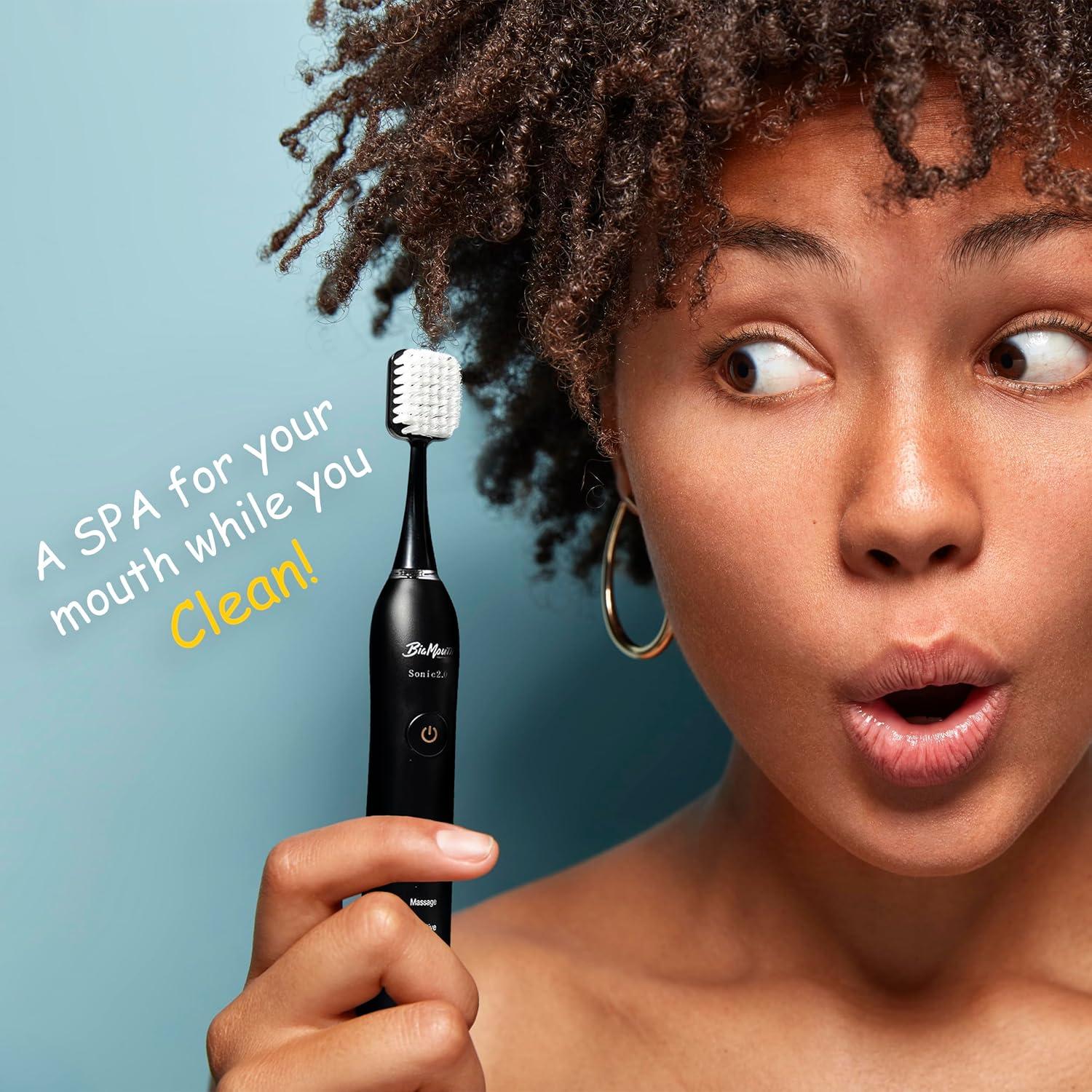 Cepillo de dientes eléctrico Dr Bobbi Big Mouth negro | 5 modos de limpieza