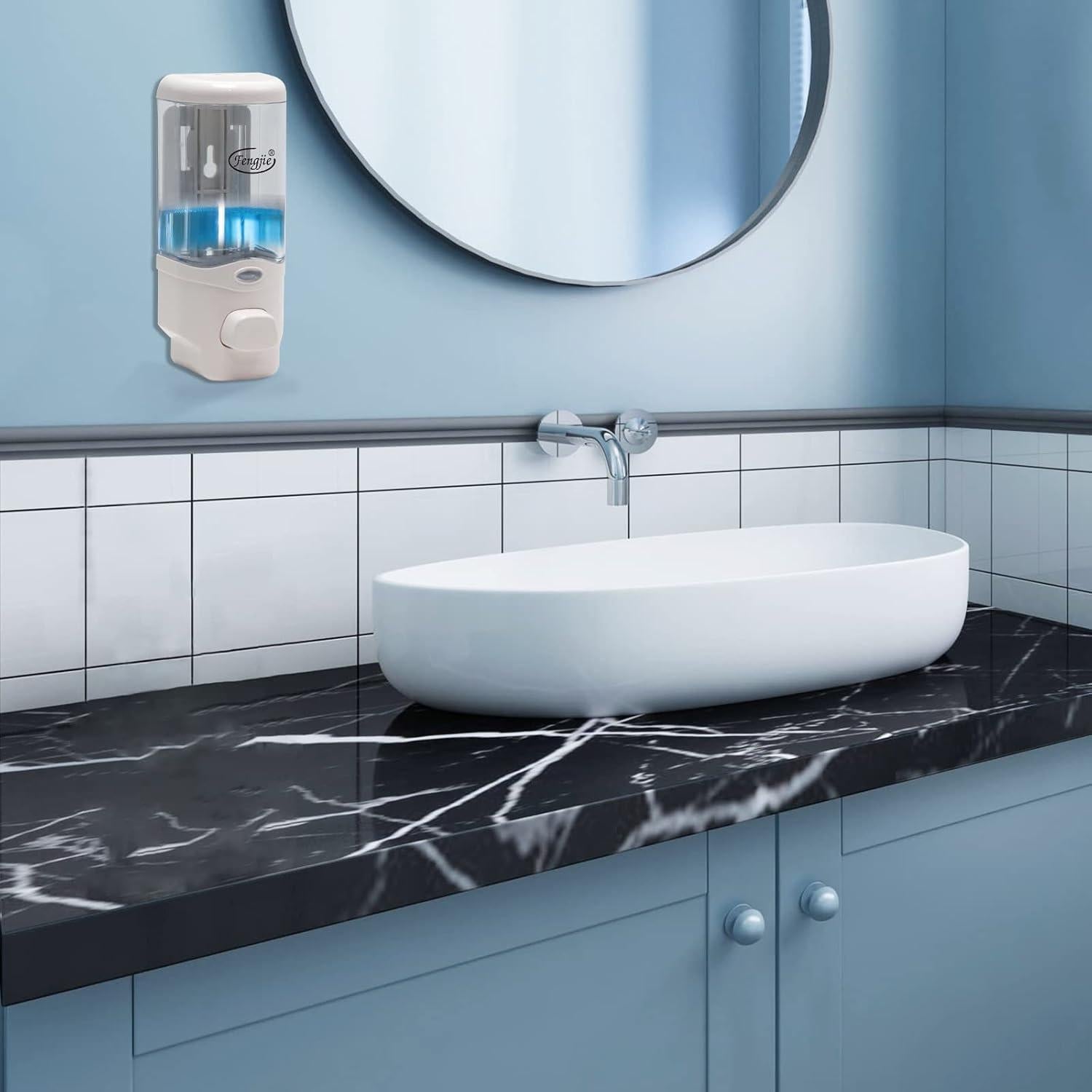 Dispensador de Jabón Manual Fengjie F-1101, 300ml, Pared