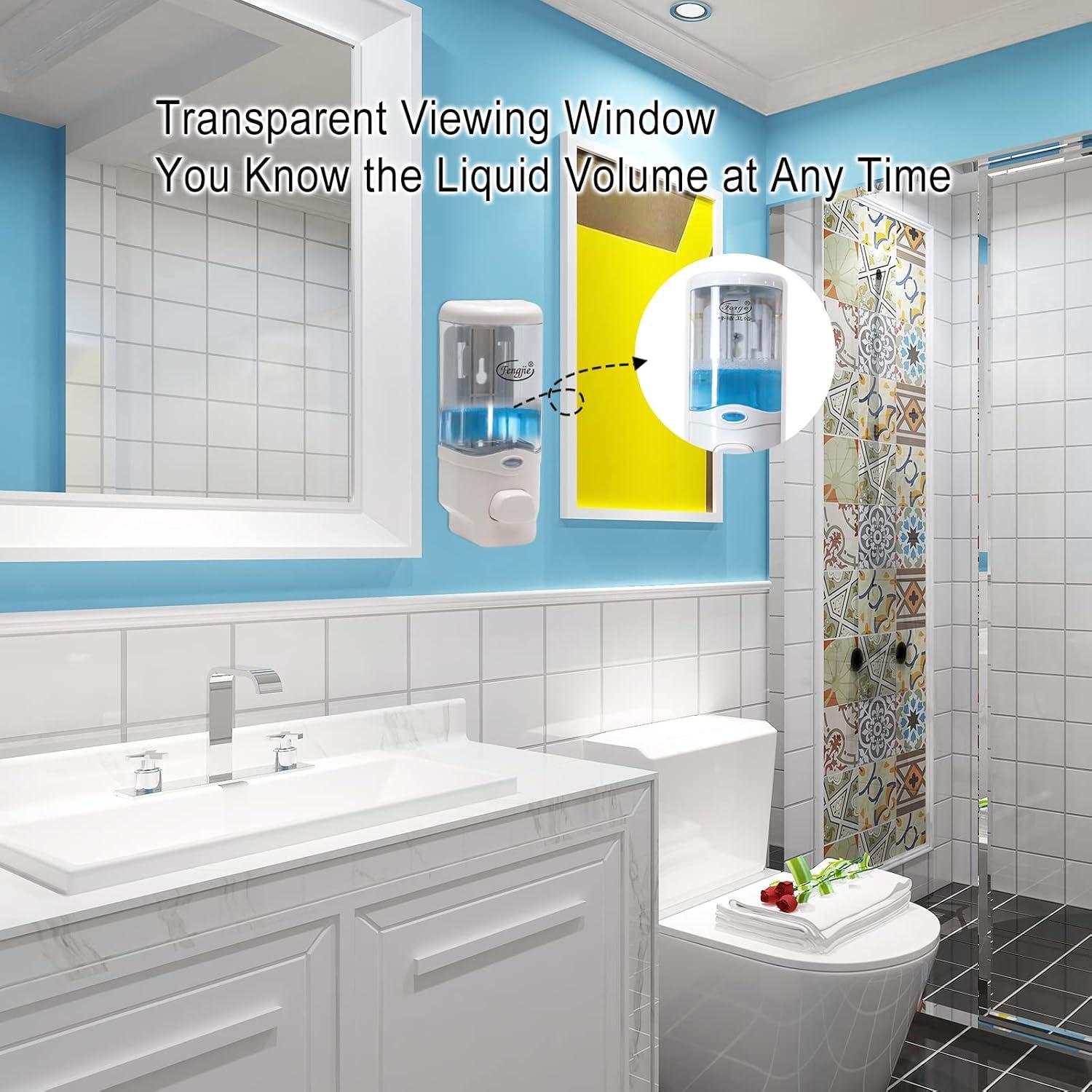 Dispensador de Jabón Manual Fengjie F-1101, 300ml, Pared