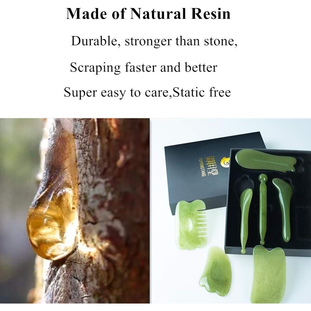 Juego de 7 herramientas de masaje Gua Sha YUYONGTANG - Resina Natural