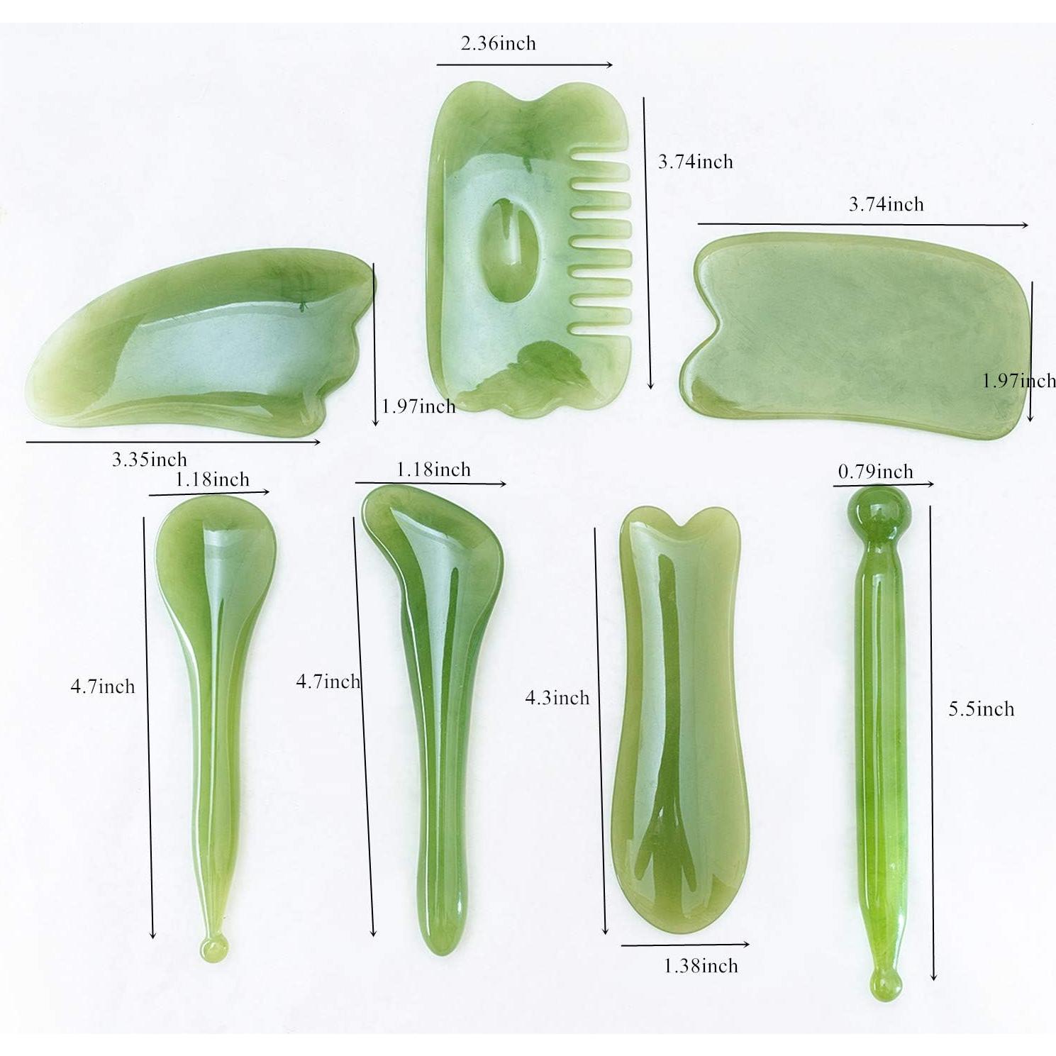 Juego de 7 herramientas de masaje Gua Sha YUYONGTANG - Resina Natural
