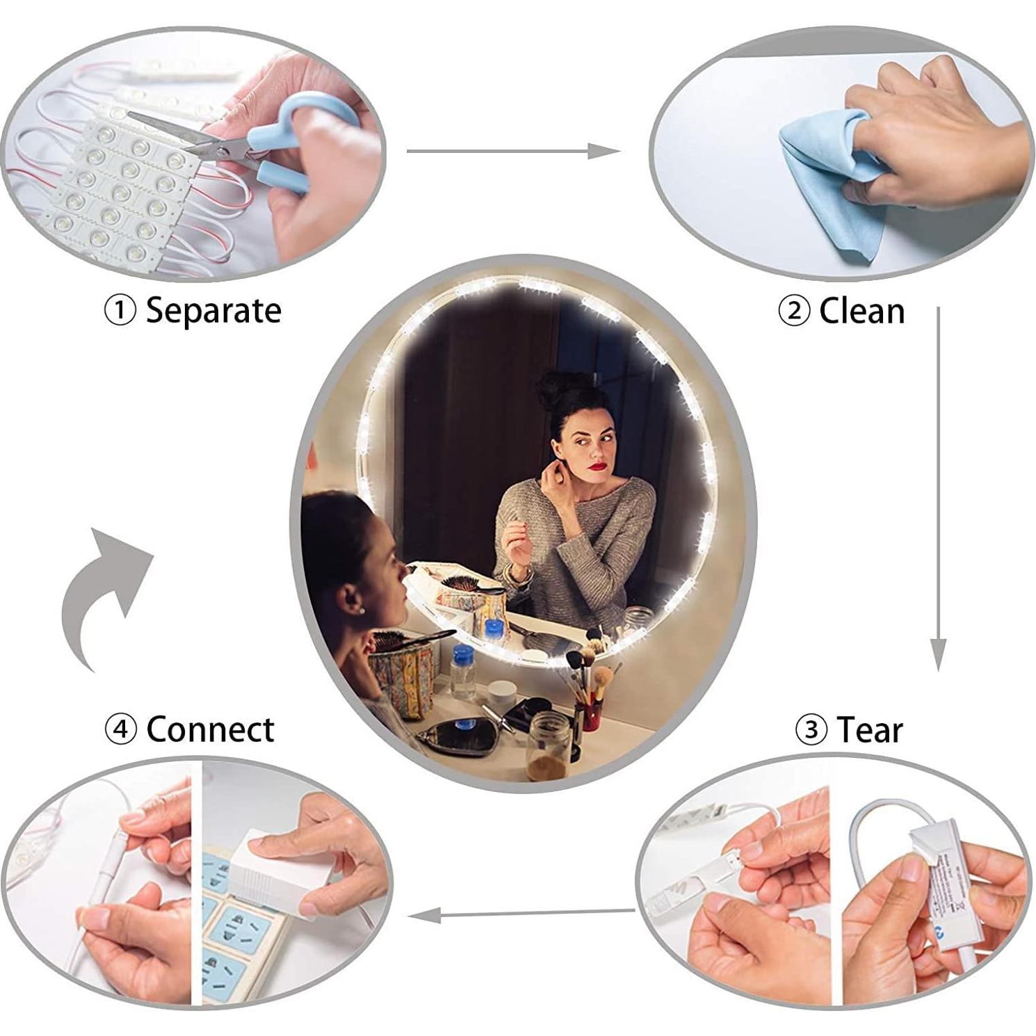 Kintion Luz de Espejo LED 3m Regulable para Maquillaje