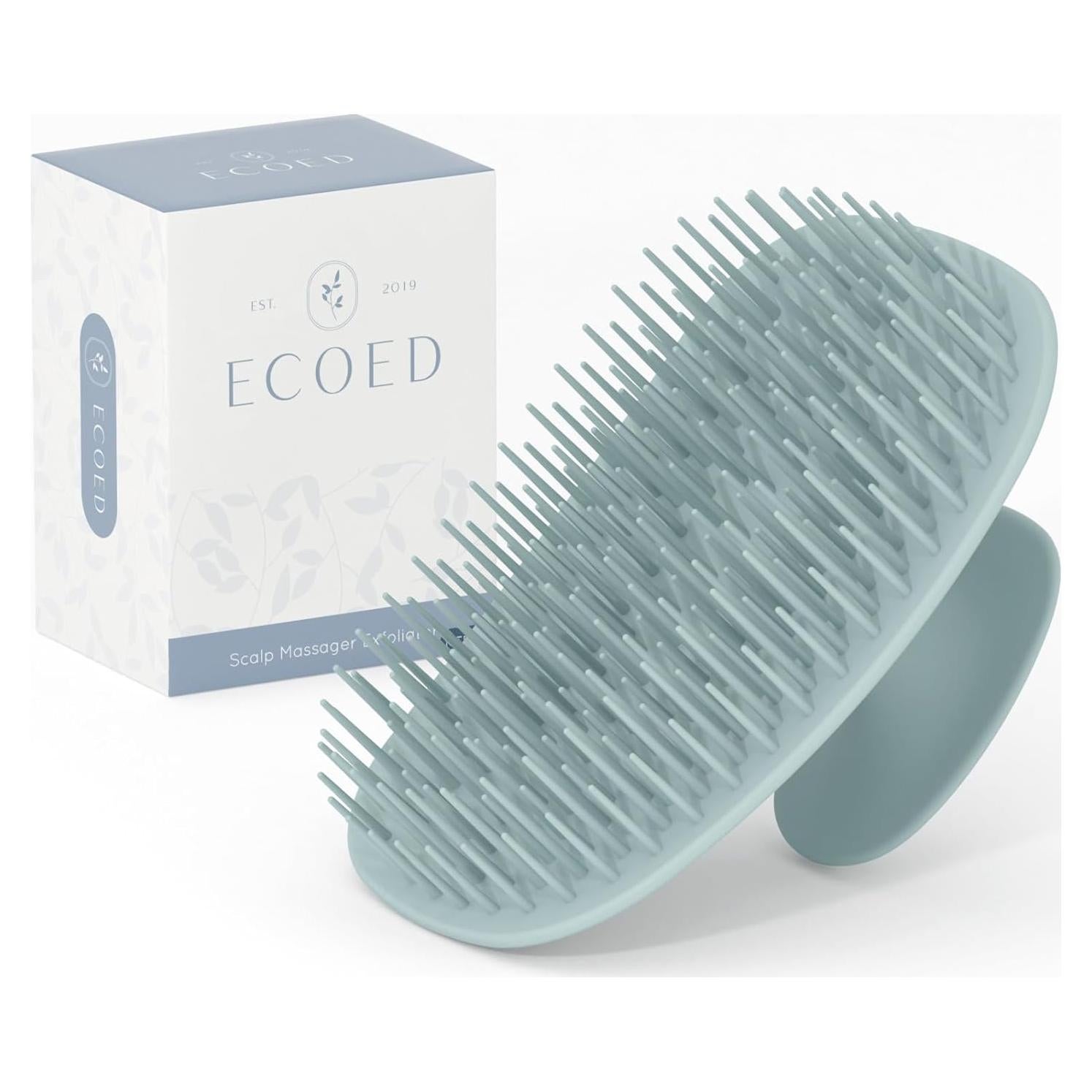 Cepillo de Champú Ergonomico Ecoed Azul para Masaje y Exfoliación
