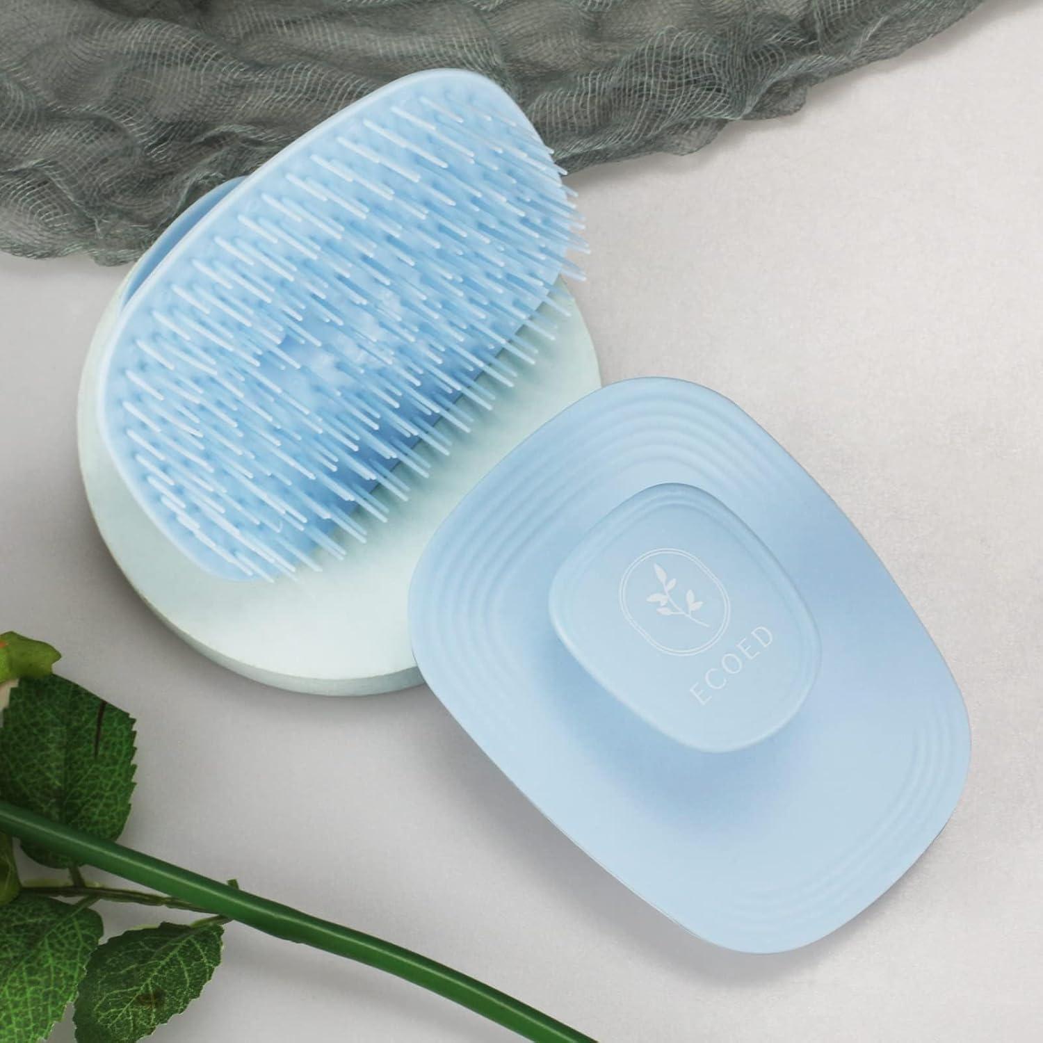 Cepillo de Champú Ergonomico Ecoed Azul para Masaje y Exfoliación